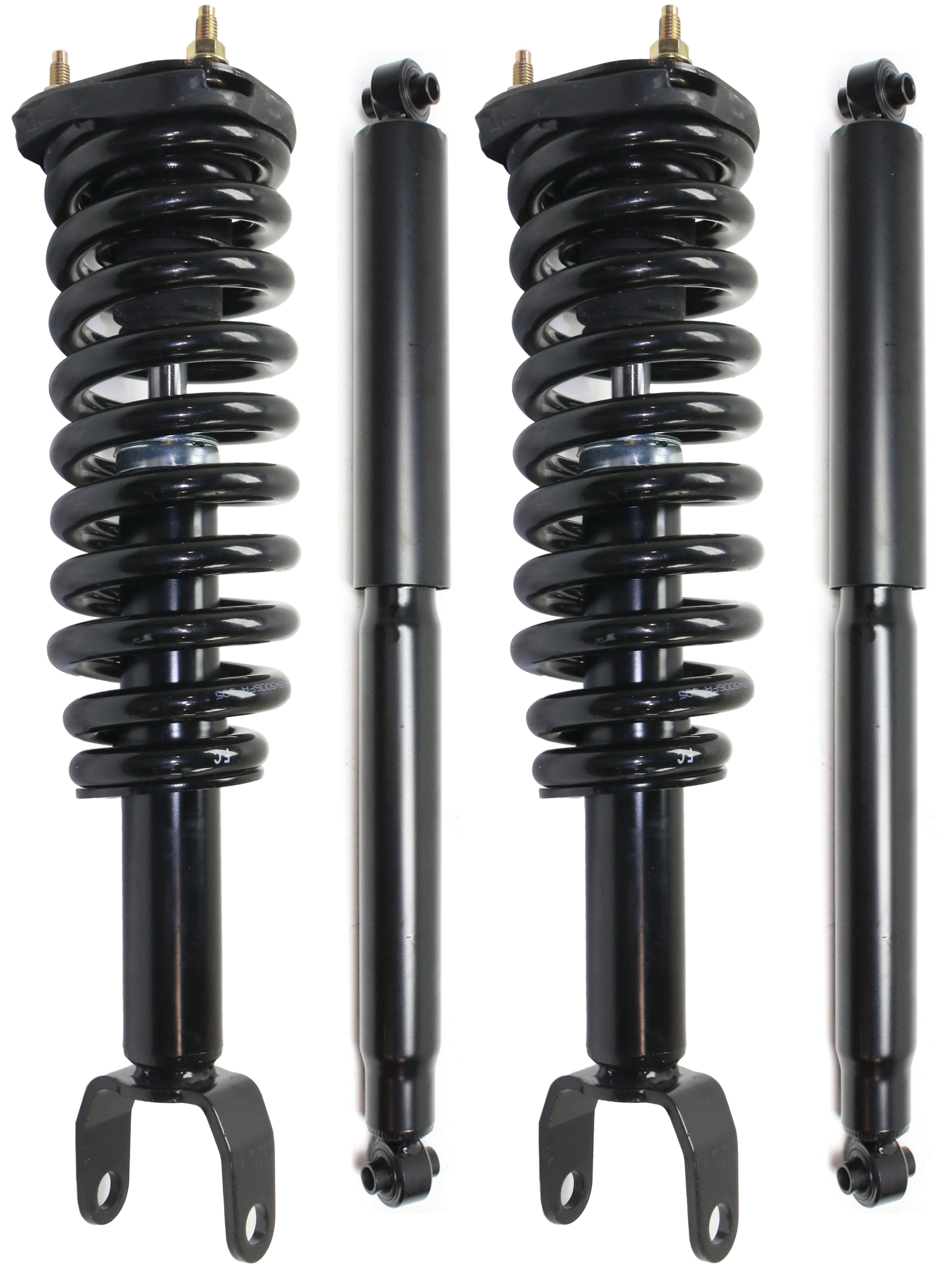 AM DAKOTA 05-09 RAIDER 06-09 FRONT AND REAR SHOCK AND FULLY LOADED STRUT RH AND LH Gas Charged Twin tube Set of 4 SKU SET REPD280512-4 OEM 4883055-4883055AB 68020856AB 5
