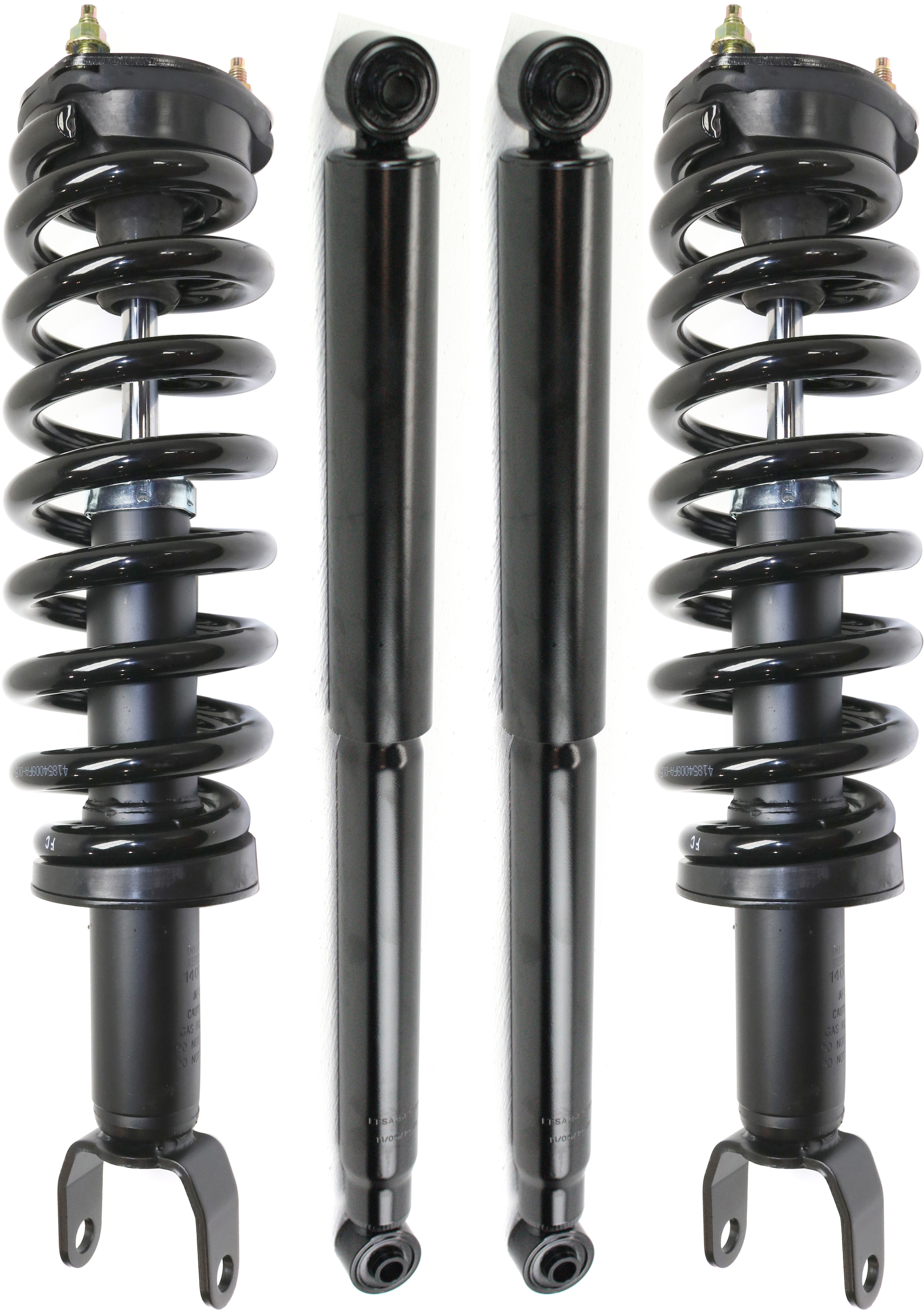 AM RAM 1500-06-08 FRONT AND REAR SHOCK AND FULLY LOADED STRUT RH AND LH Gas Charged Twin tube Set of 4 SKU SET REPD280517-4 OEM 52122225AA 52122229AA 52855791