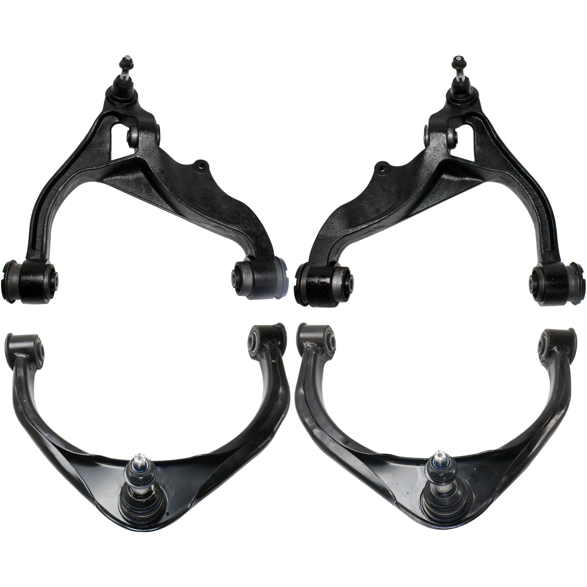 AM RAM FULL SIZE PICKUP 09-19 FRONT CONTROL ARM RH AND LH Upper and Lower w Ball Joint and Bushings 5 Lug Wheels Set of 4 SKU SET REPD281525-4 OEM 55366438AE 55366438AG 55366438