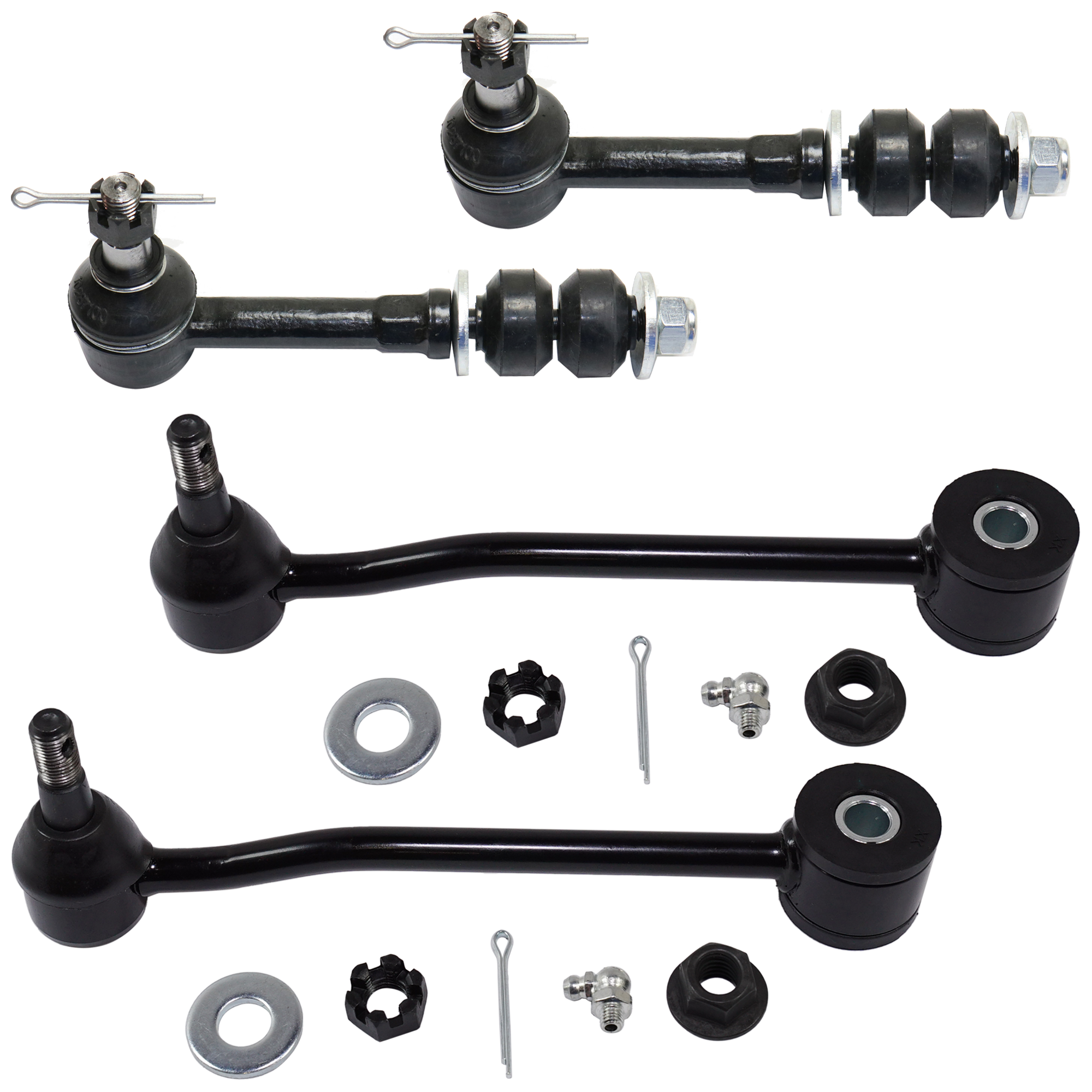 AM DODGE FULLSIZE PICKUP 94-02 DURANGO 98-03 FRONT AND REAR SWAY BAR LINK RH AND LH with Tapered Ball Stud SKU SET REPD286810-4 OEM 2651443-5451234-52038665-18253