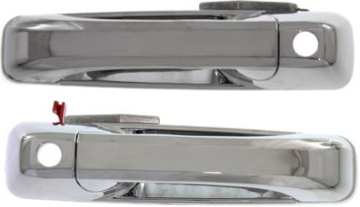 AM RAM FULL SIZE P U 09-18 EXTERIOR FRONT DOOR HANDLE RH AND LH All Chrome w Keyhole SKU SET REPD462191 OEM 55112382AB PFM 55112383AB PFM
