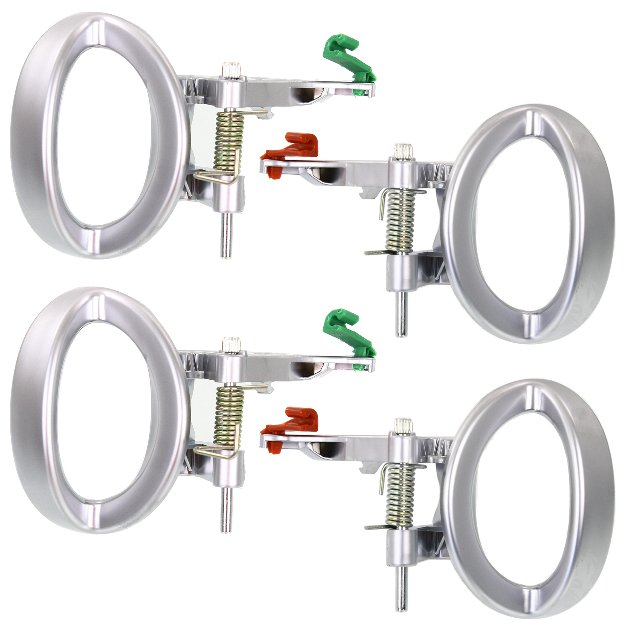 AM NITRO 07-11 FRONT INTERIOR DOOR HANDLE RH AND LH Set of 4 Satin Chrome Lever Only w Spring and Bolt Plastic =REAR RH SKU SET REPD462345-4 OEM 68004828AA 68004829AA