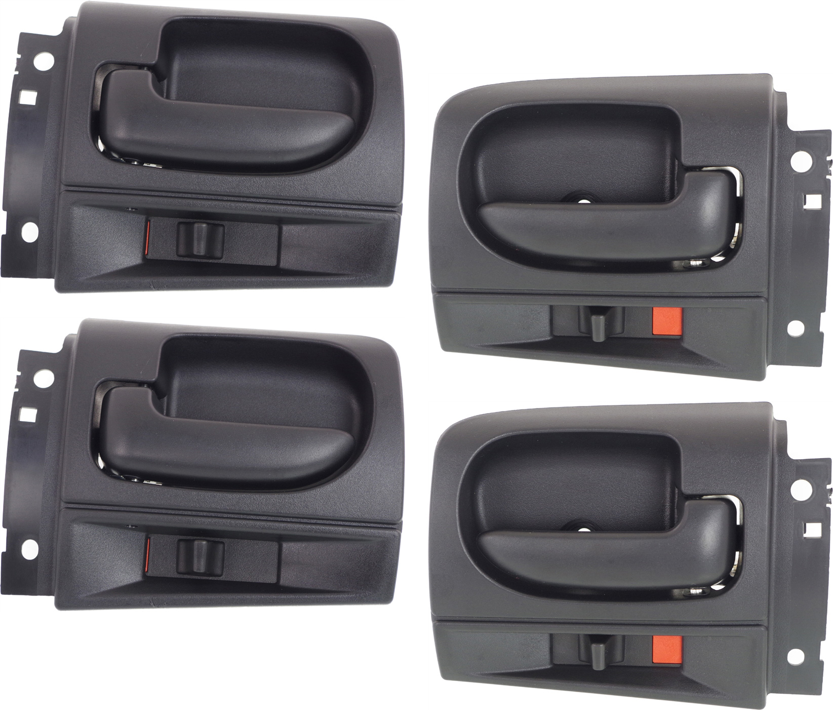 AM DAKOTA 01-04 FRONT AND REAR DOOR HANDLE RH AND LH Inside Textured Black w Kits Plastic SKU SET REPD462351-4