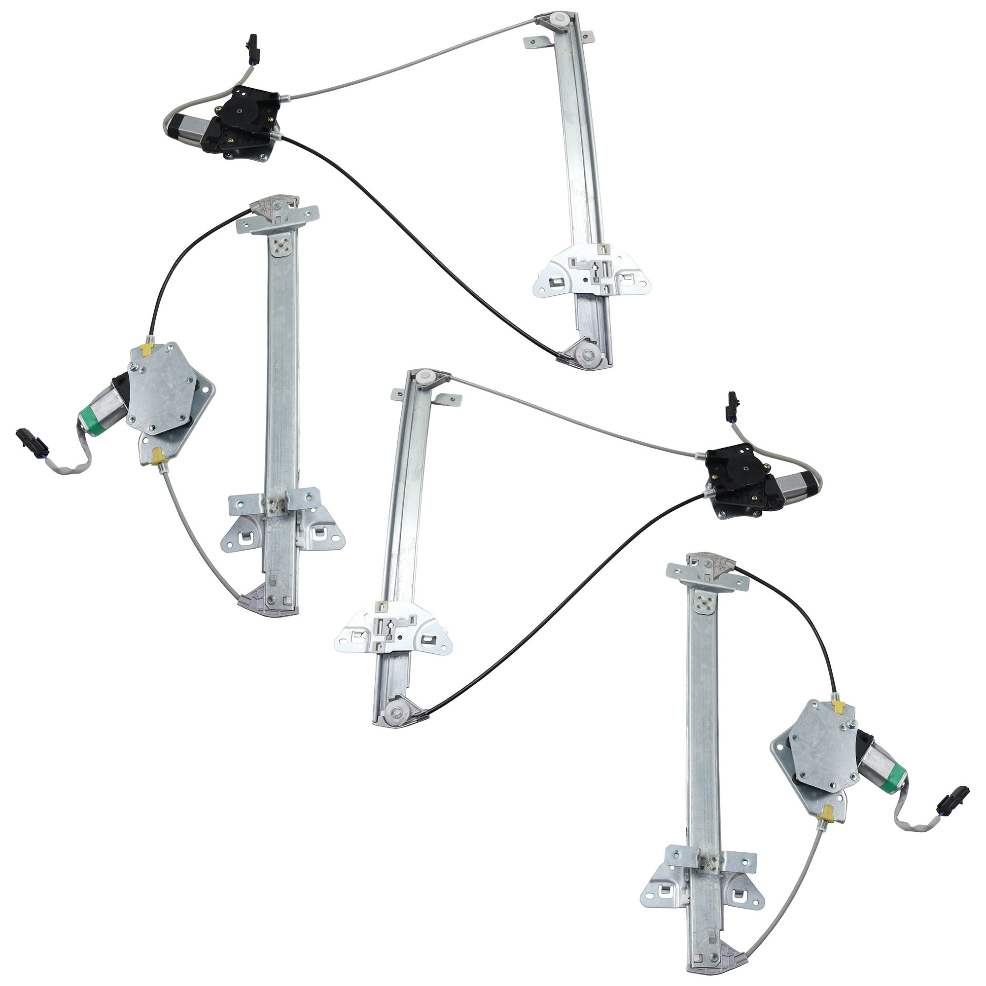 AM DAKOTA 00-04 DURANGO 01-03 FRONT AND REAR WINDOW REGULATOR RH AND LH Power w Motor Dakota Model Quad Cab SKU SET REPD462903-4 Partslink CH1351131 CH1350131 CH1551104 CH1550104 OEM 55256418AN 55256419AN 55362921