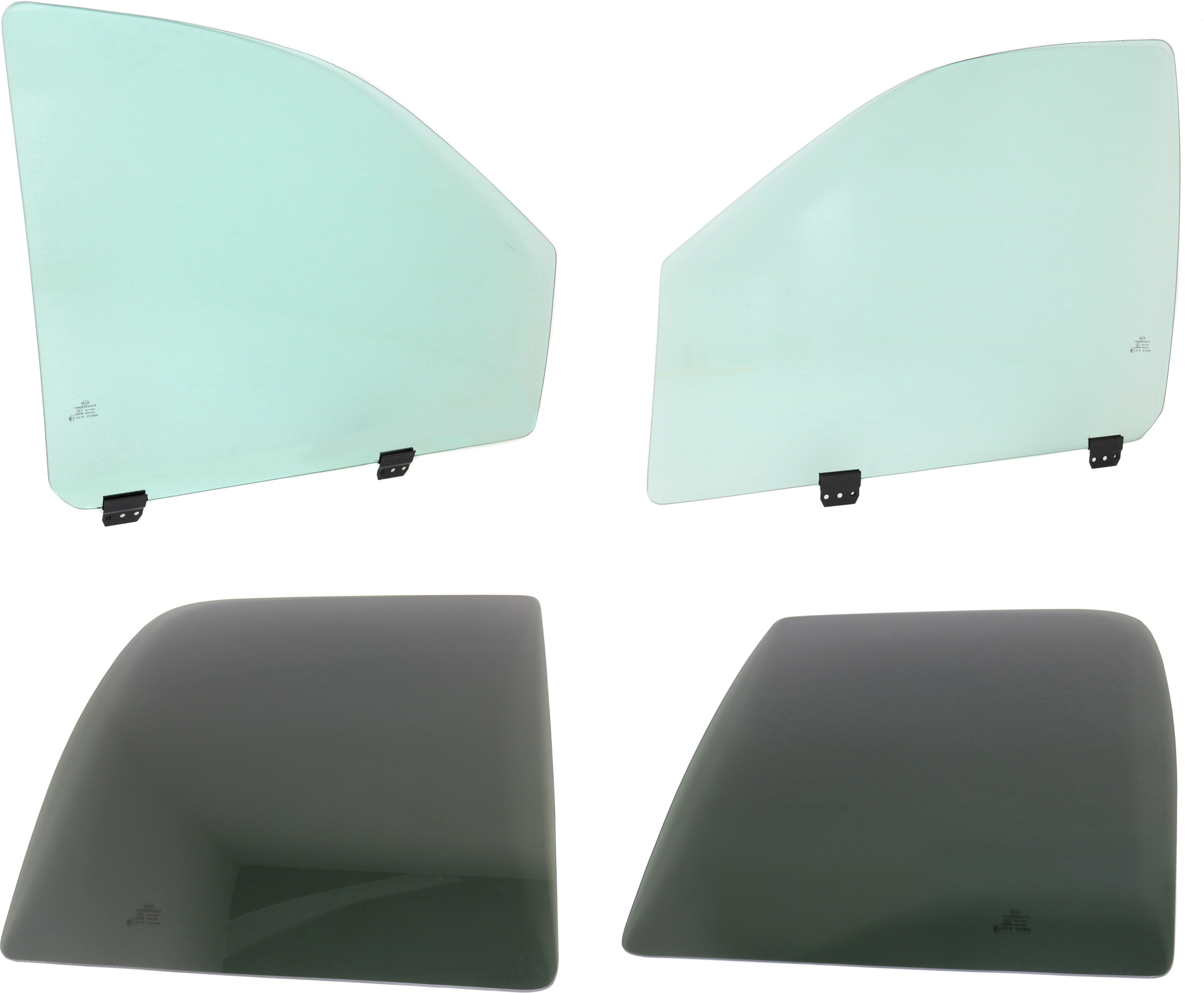 AM DODGE FULL SIZE P U 02-09 FRONT AND REAR DOOR GLASS RH AND LH Front Green Tint Rear Gray Tint Privacy Set of 4-4 Door SKU SET REPD480117-4 OEM 55276108AD DD10075YPNN 5527610