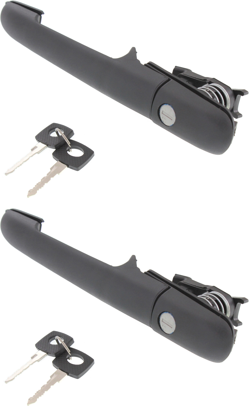 AM SPRINTER 2500-3500-03-06 REAR EXTERIOR DOOR HANDLE RH AND LH Textured Black w Keyhole Plastic+Metal SKU SET REPD494707-2 OEM 5104415AA 9017600459WK