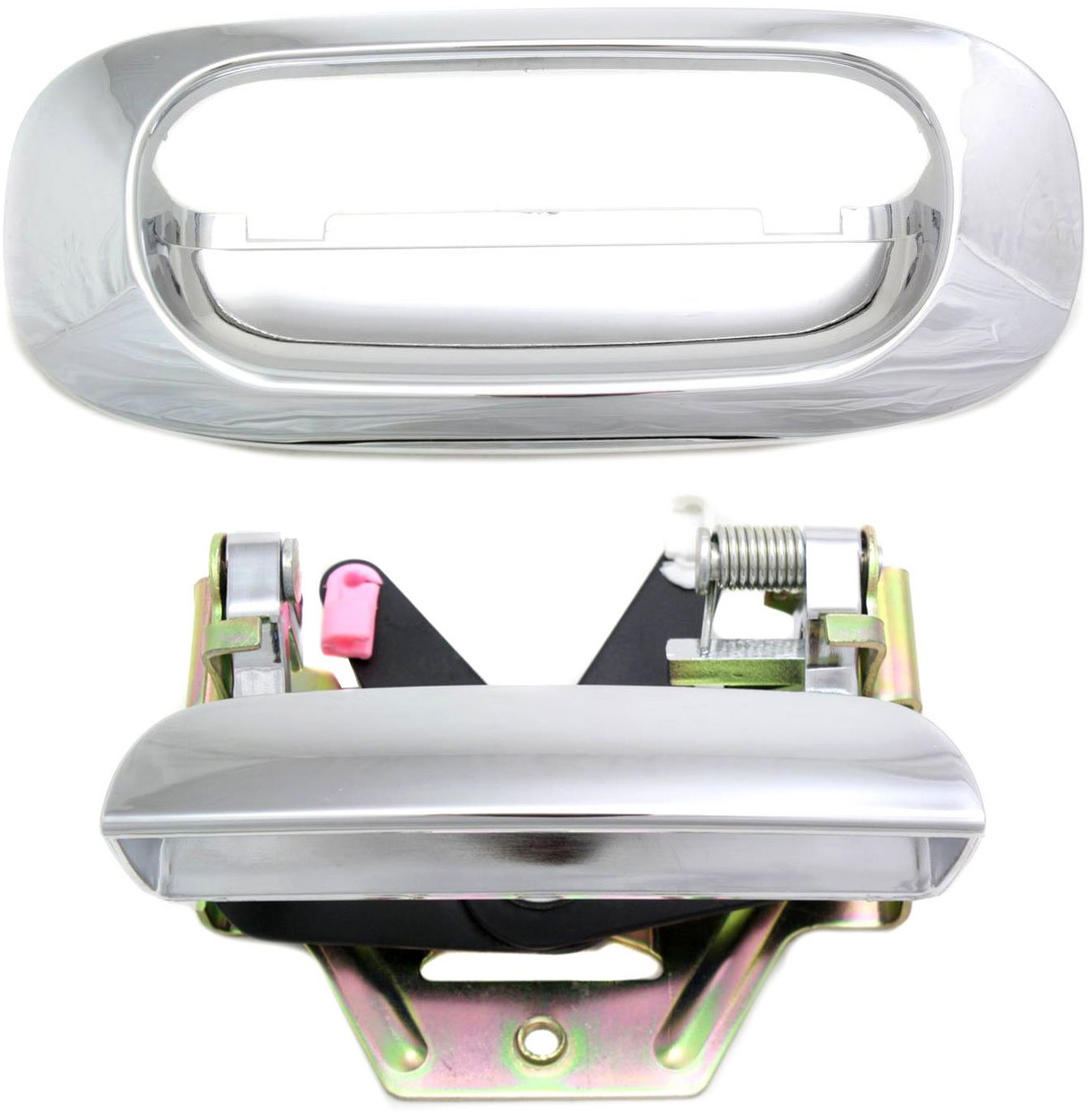 AM DAKOTA 97-11 RAIDER 06-09 TAILGATE HANDLE LEVER AND BEZEL All Chrome w o Keyhole Plastic SKU SET REPD580704C 2