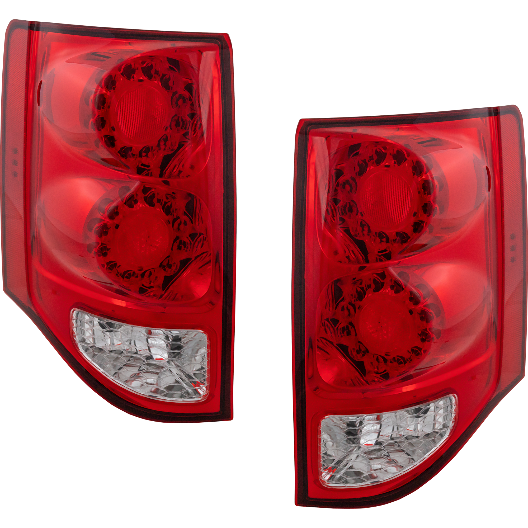 AM GRAND CARAVAN 11-20 TAIL LAMP RH AND LH Assembly LED Red and Clear Lens CAPA SKU SET REPD730131Q Partslink CH2800199C CH2801199C OEM 5182534AE 5182535AD