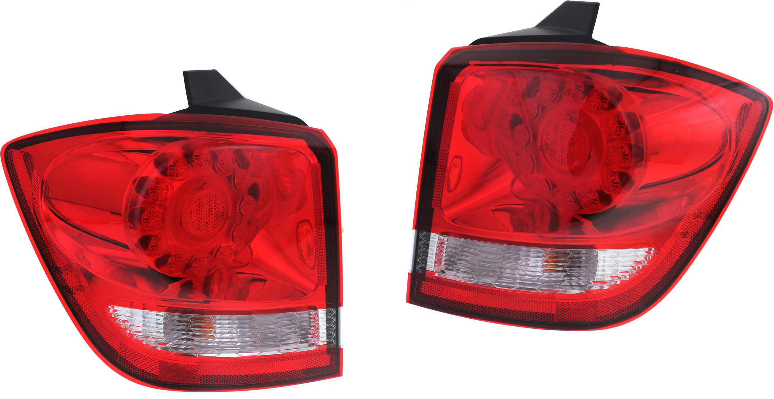 AM JOURNEY 09-20 TAIL LAMP RH AND LH Outer Clear Red Lens Chrome Interior SKU SET REPD730137 Partslink CH2805105 CH2804105 OEM 68078464AD 68078465AD