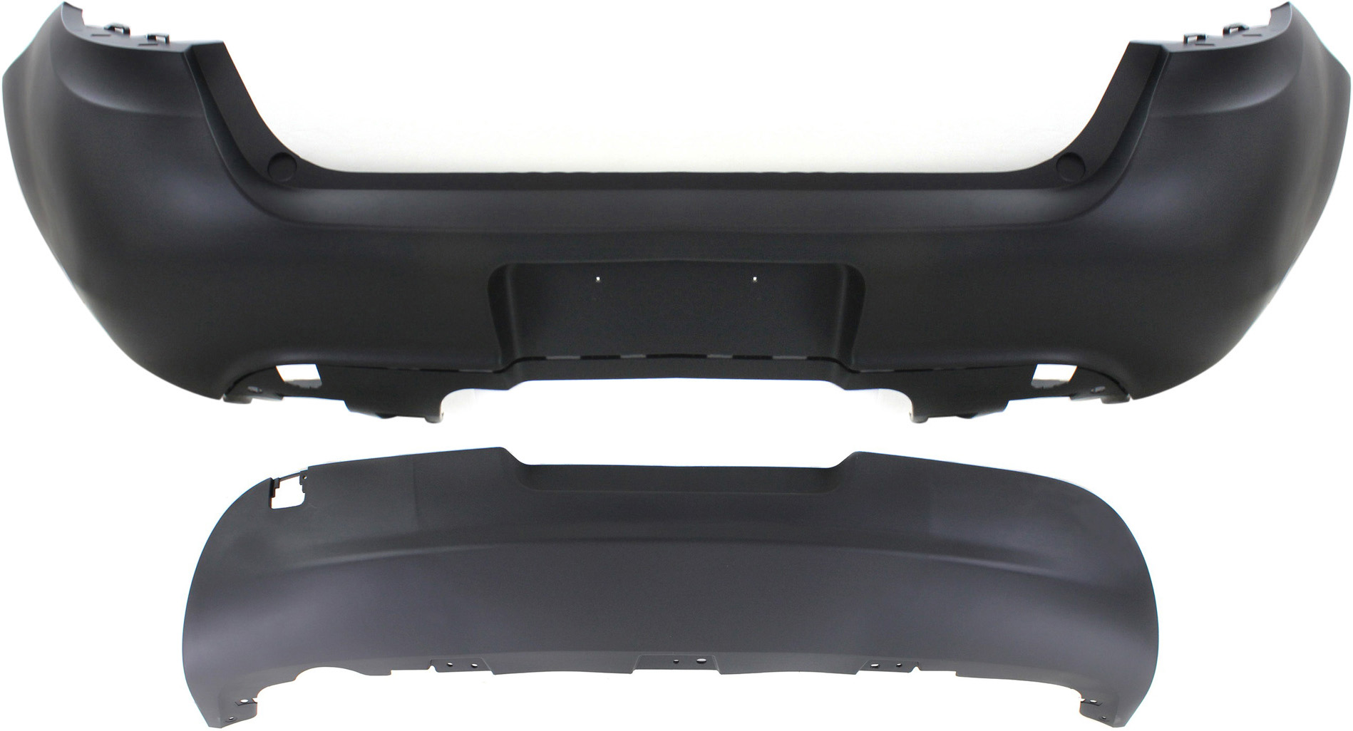 AM DART 13-16 REAR BUMPER COVER Upper and Lower CAPA SKU SET REPD760144Q 2 Partslink CH1100975C CH1195109C OEM 1SX75TZZAA 68081375AA