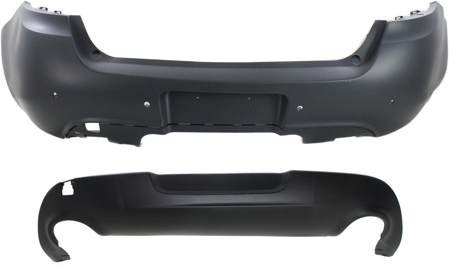 AM DART 13-16 REAR BUMPER COVER Set of 2 CAPA SKU SET REPD760145Q 2 Partslink CH1100976C CH1195110C OEM 68081378AA 68172075AA
