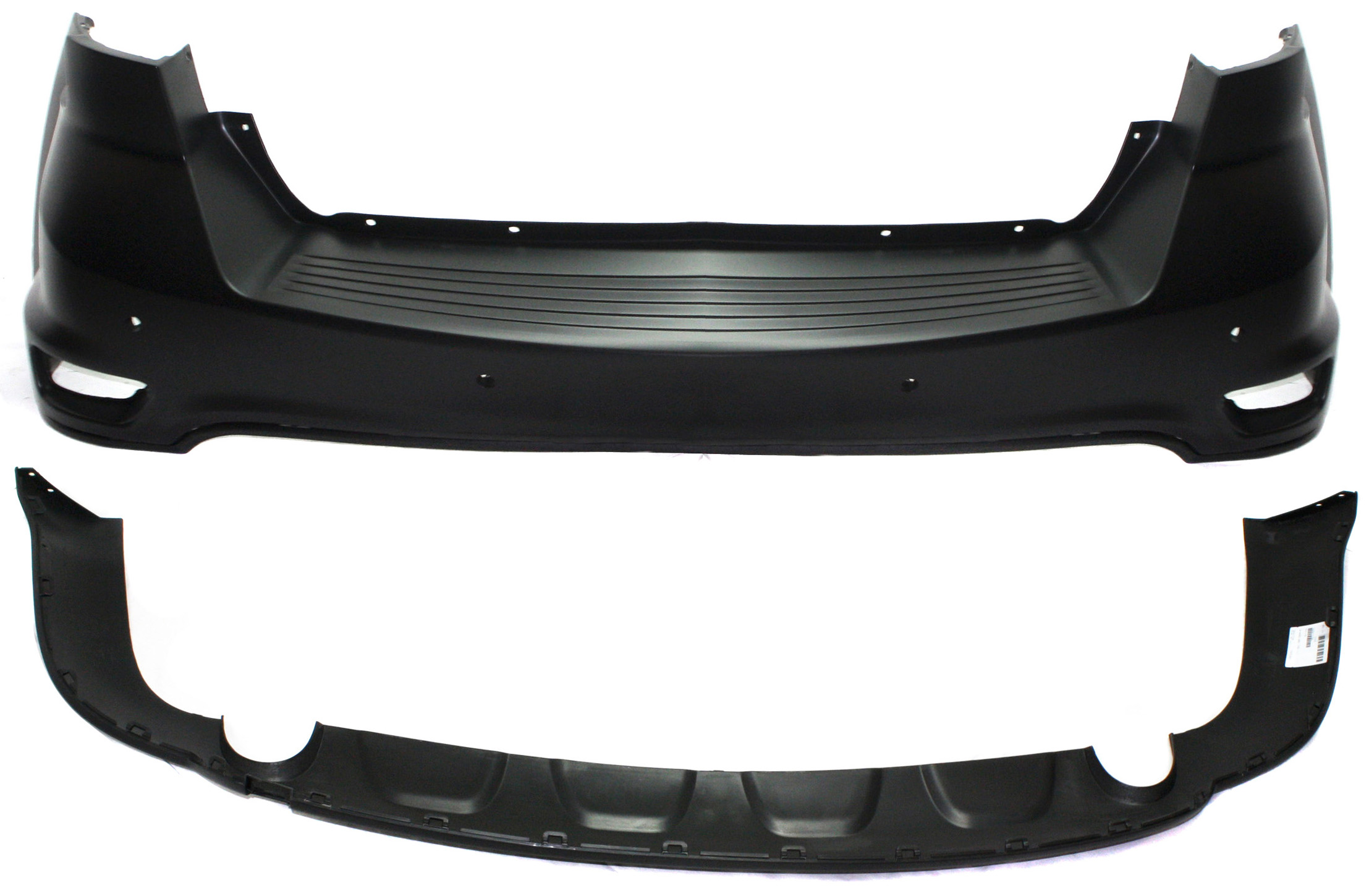 AM JOURNEY 11-19 REAR BUMPER COVER Upper and Lower w Fascia 2 pc design w o Chrome SKU SET REPD760146P 2 Partslink CH1114101 CH1115107 OEM 1TY36TZZAF 1TY36TZZAE 68088787