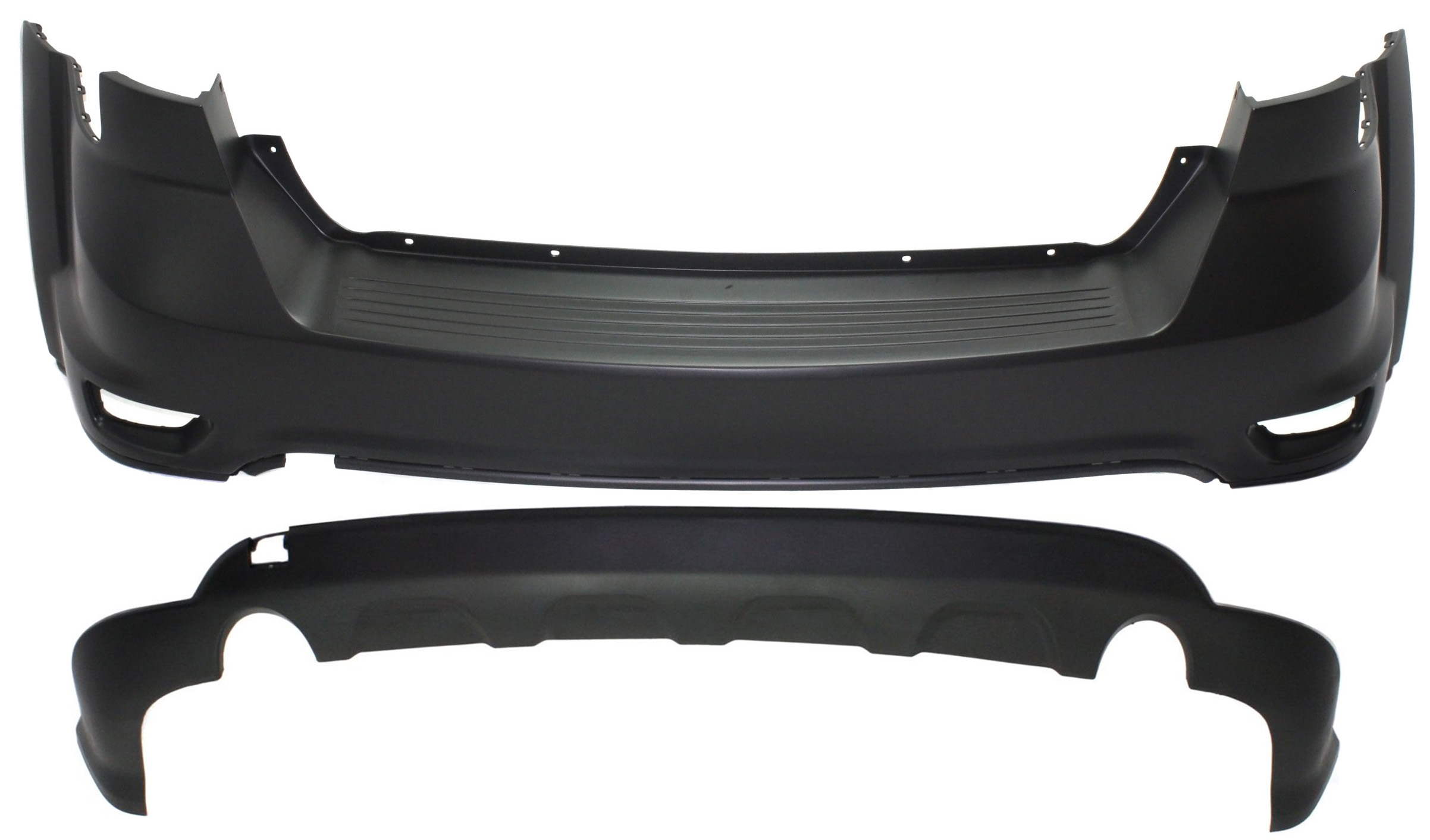AM JOURNEY 11-20 REAR BUMPER COVER Upper and Lower w Fascia 2 pc design w o Chrome SKU SET REPD760149-2 Partslink CH1114102 CH1115107 OEM 1TY37TZZAF 68088787AB