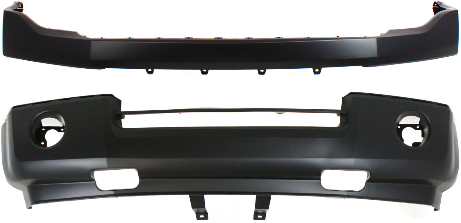 AM EXPEDITION 07-14 BUMPER COVER Set of 2 Front Upper and Lower CAPA SKU SET REPF010101PQ 2 Partslink FO1000630C FO1014103C OEM 7L1Z17D957APTM CL1Z17D957BPTM