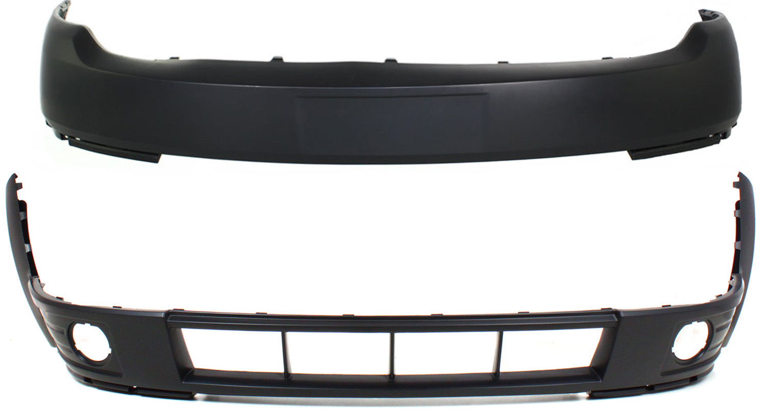 AM TAURUS X 08-09 FRONT BUMPER COVER Upper and Lower Primed CAPA SKU SET REPF010302PQ Partslink FO1000628C FO1015108C OEM 8F9Z17D957AAPTM 8F9Z17D957CAPT