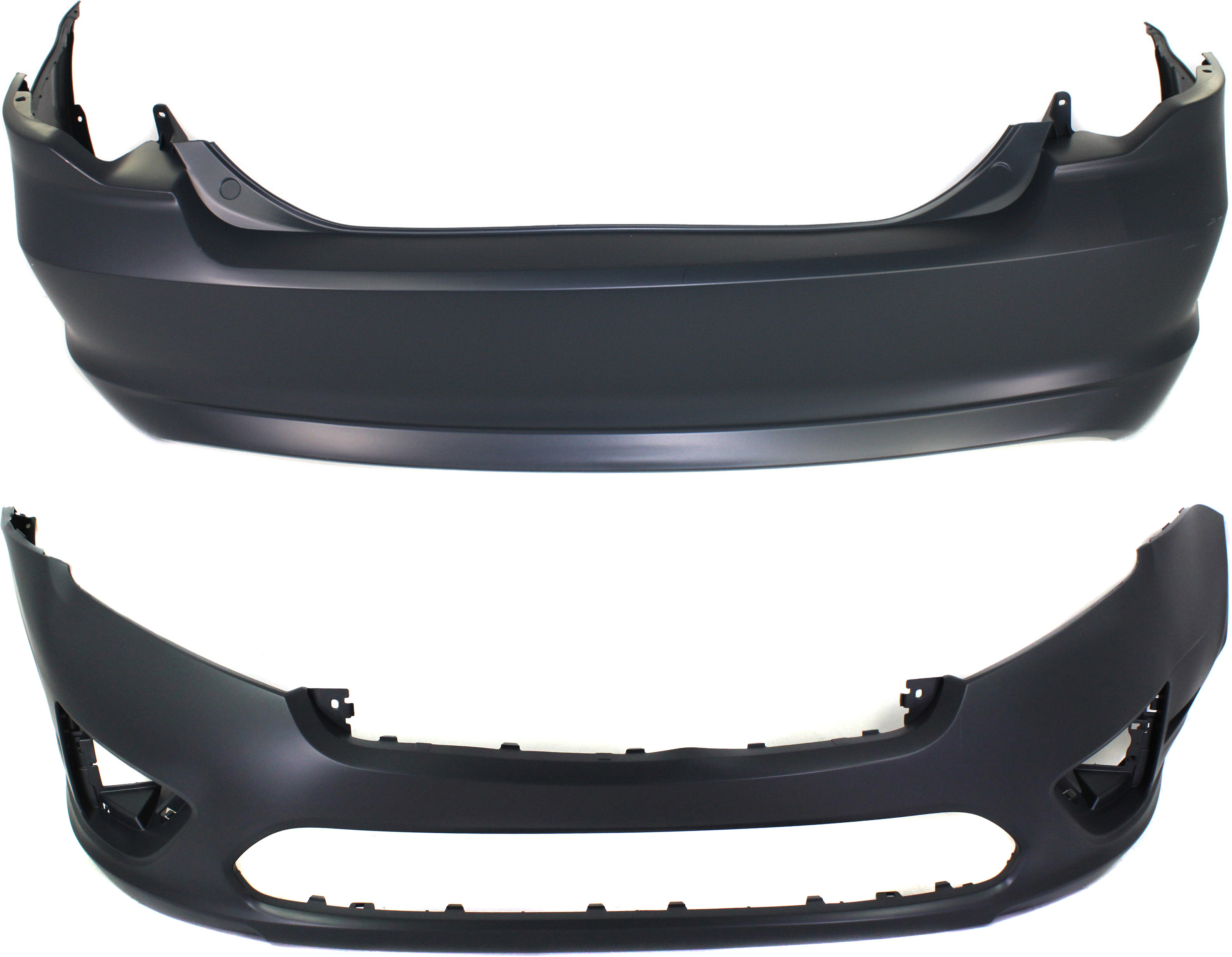 AM FUSION 10-12 FRONT AND REAR BUMPER COVER Primed CAPA SKU SET REPF010308PQ 2 Partslink FO1000650C FO1100649C OEM AE5Z17D957BAPTM AE5Z17K835AAPT