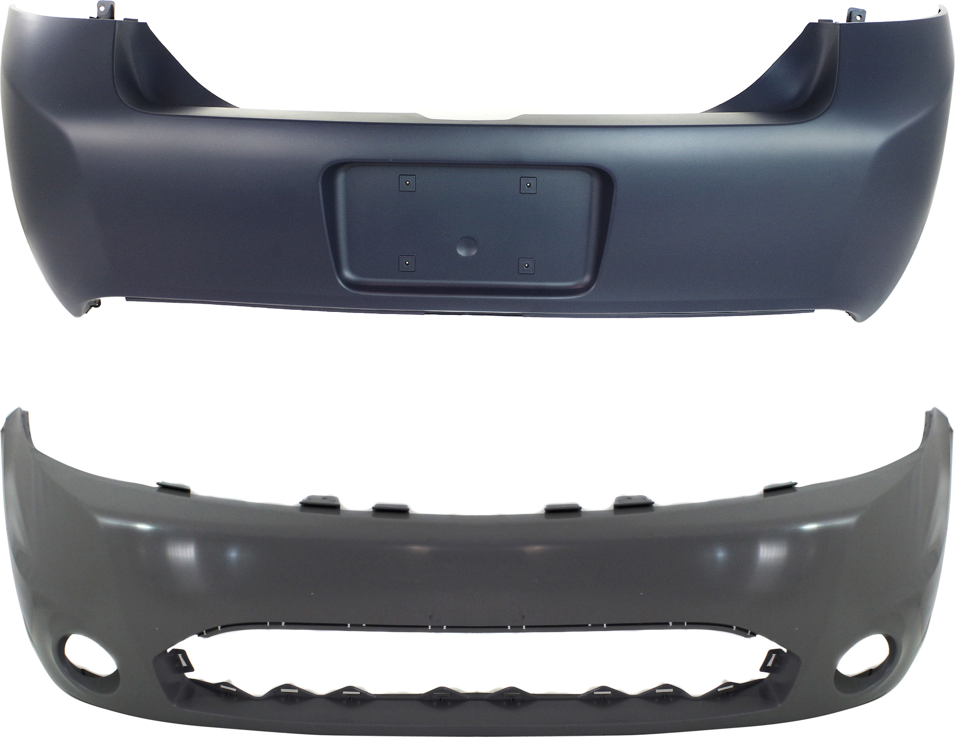 AM FOCUS 09-11 FRONT AND REAR BUMPER COVER Primed Coupe SES Model Sedan SKU SET REPF010312P 2 Partslink FO1000641 FO1100643 OEM 9S4Z17D957BAPTM 9S4Z17K835BAPT