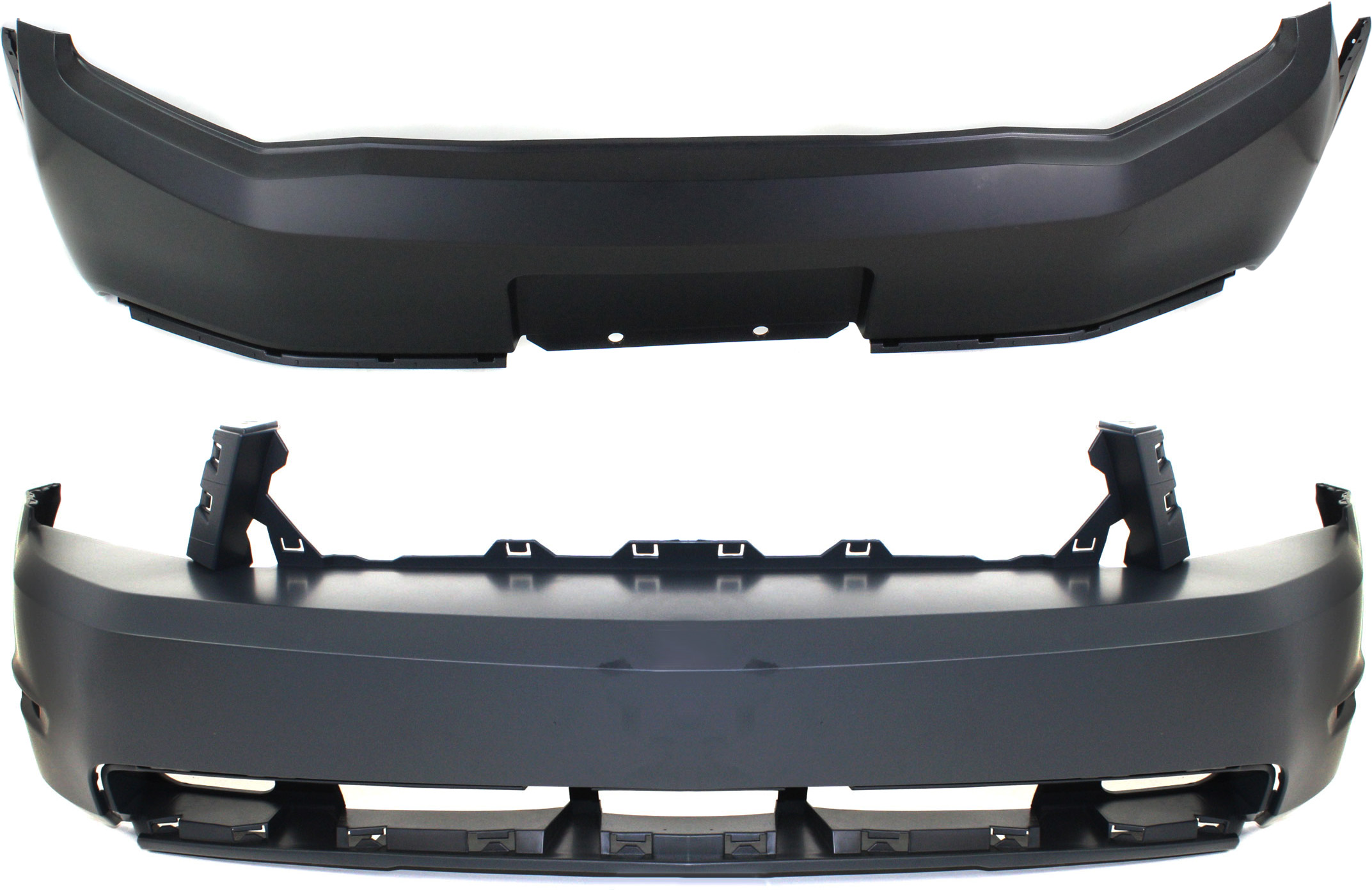 AM MUSTANG 10-12 FRONT AND REAR BUMPER COVER Primed GT Model SKU SET REPF010314P 2 Partslink FO1000646 FO1100661 OEM AR3Z17D957BA AR3Z17K835AAPTM