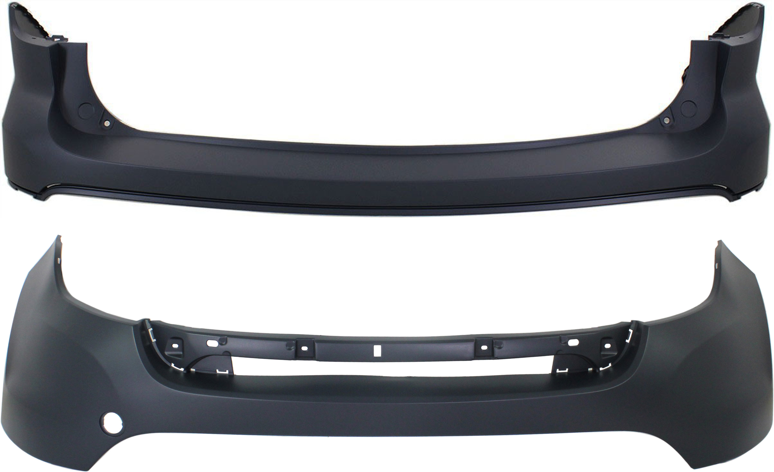 AM EXPLORER 11-15 FRONT AND REAR BUMPER COVER Upper Primed Exc. Limited Model SKU SET REPF010369P 2 Partslink FO1014109 FO1114102 OEM BB5Z17D957APTM BB5Z17K835APTM