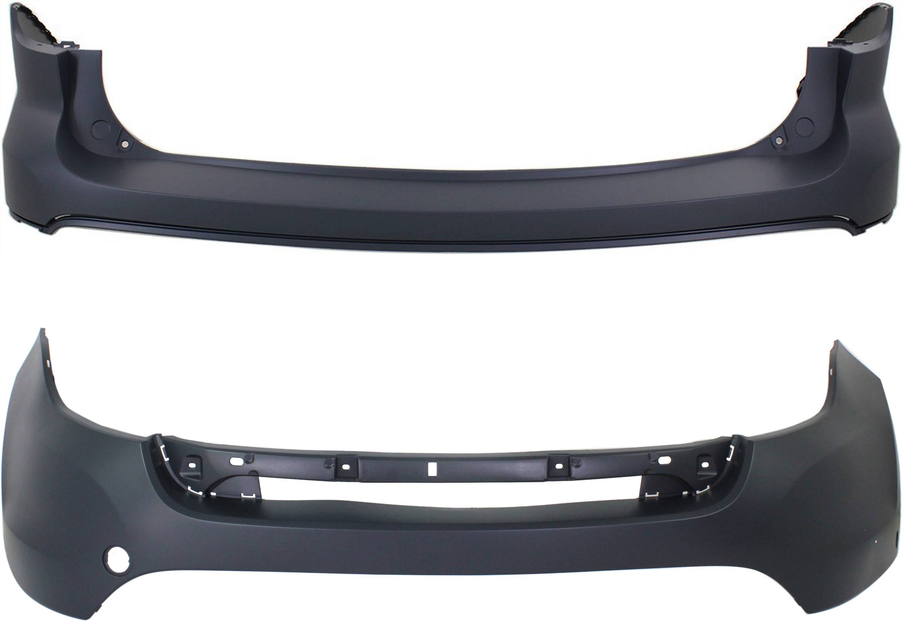 AM EXPLORER 11-15 FRONT AND REAR BUMPER COVER Upper Primed Limited Model SKU SET REPF010370P 2 Partslink FO1014108 FO1114102 OEM BB5Z17D957BPTM BB5Z17K835APTM