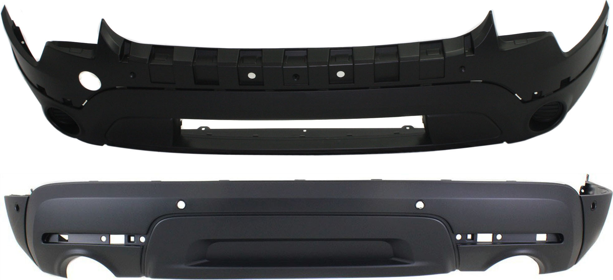 AM EXPLORER 11-15 FRONT AND REAR BUMPER COVER Lower Textured Black CAPA SKU SET REPF010371Q 2 Partslink FO1015113C FO1115106C OEM BB5Z17D957BB BB5Z17F828AA