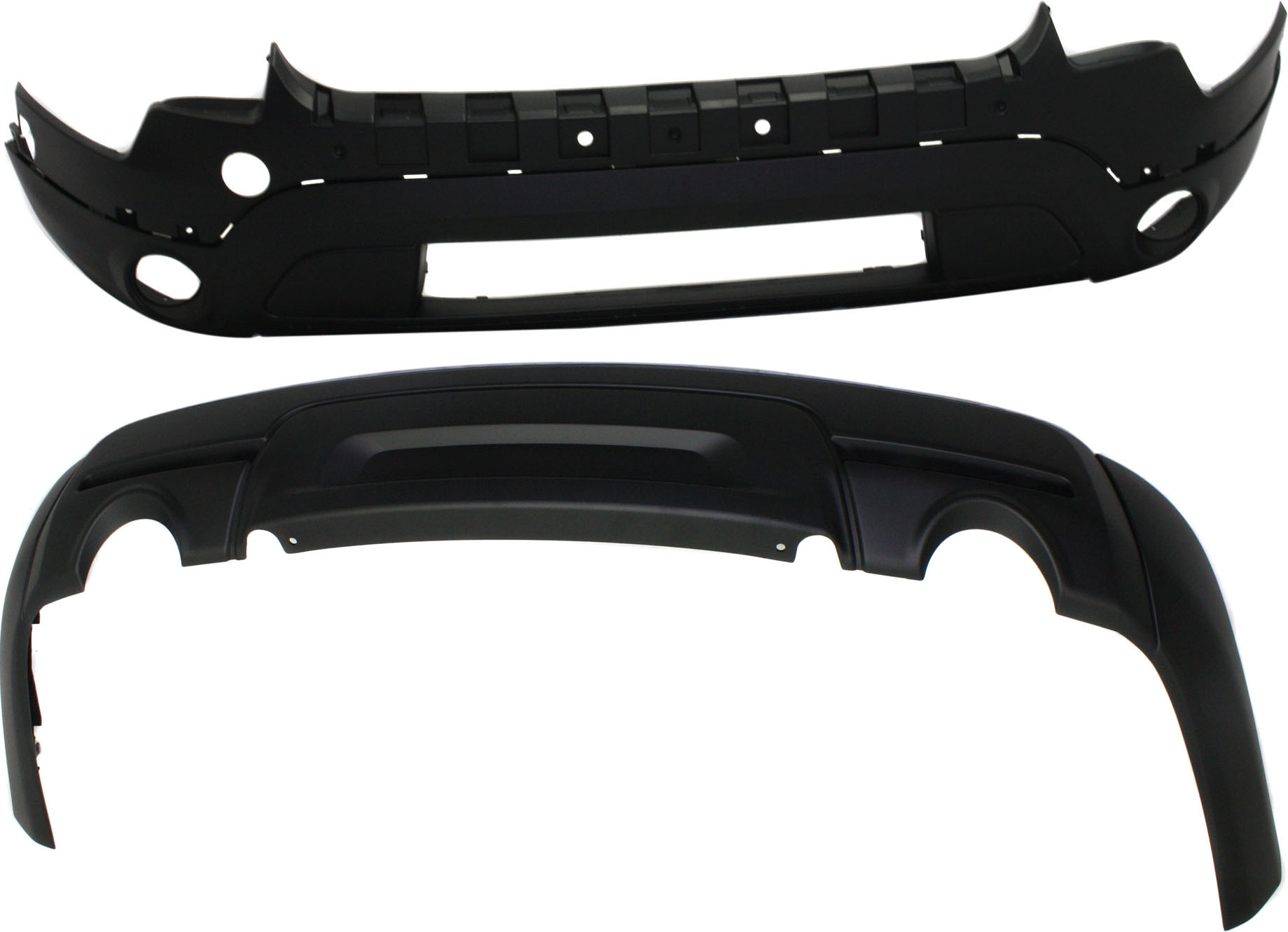 AM EXPLORER 11-15 FRONT BUMPER COVER Upper and Lower Textured Black CAPA SKU SET REPF010372Q 2 Partslink FO1014108C FO1015112C OEM BB5Z17D957BPTM BB5Z17D957CB