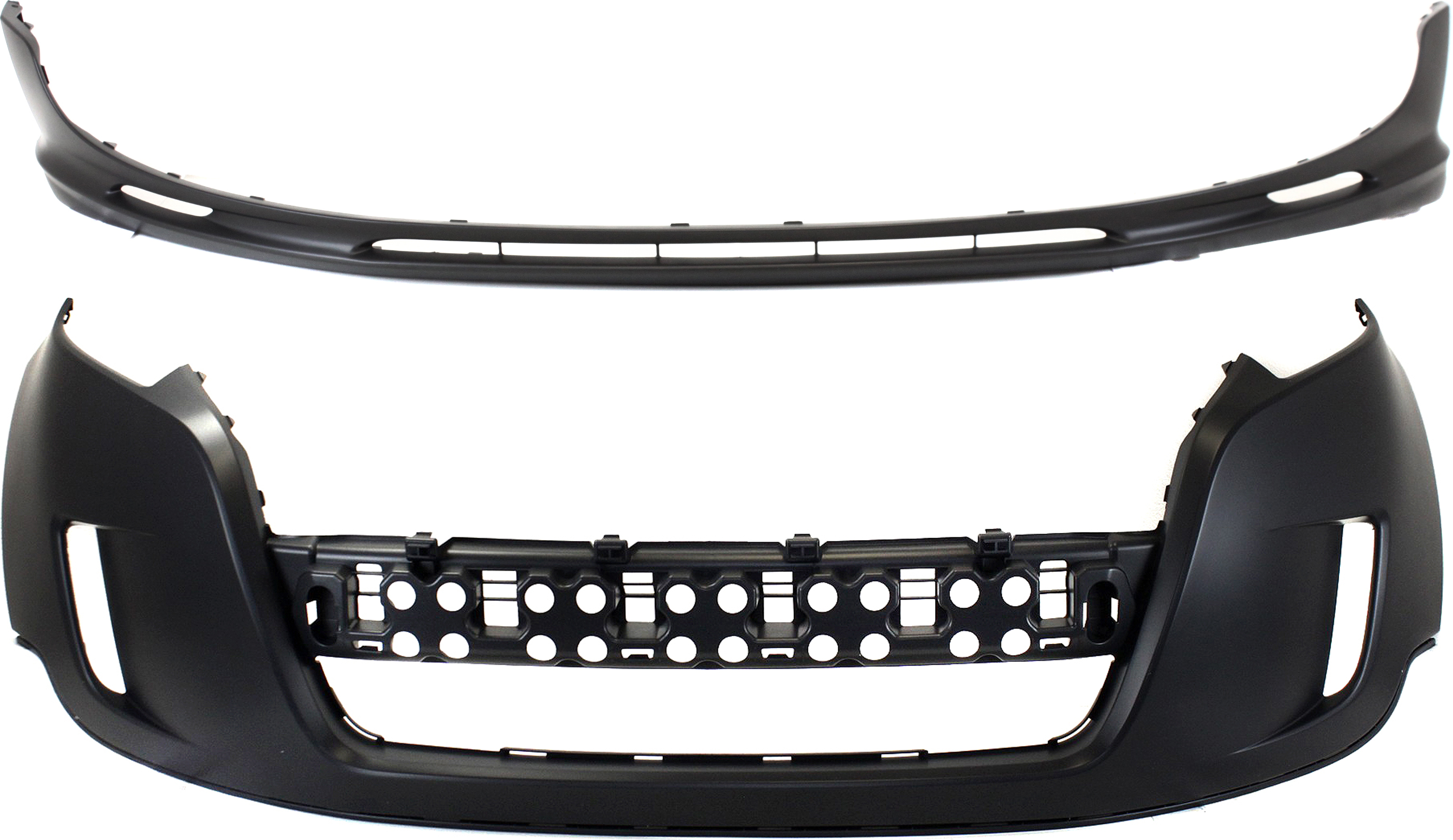 AM EDGE 11-14 FRONT BUMPER COVER Upper and Lower Primed Sport Model SKU SET REPF010377P Partslink FO1015111 FO1014107 OEM BT4Z17D957CPTM BT4Z17D957BPTM
