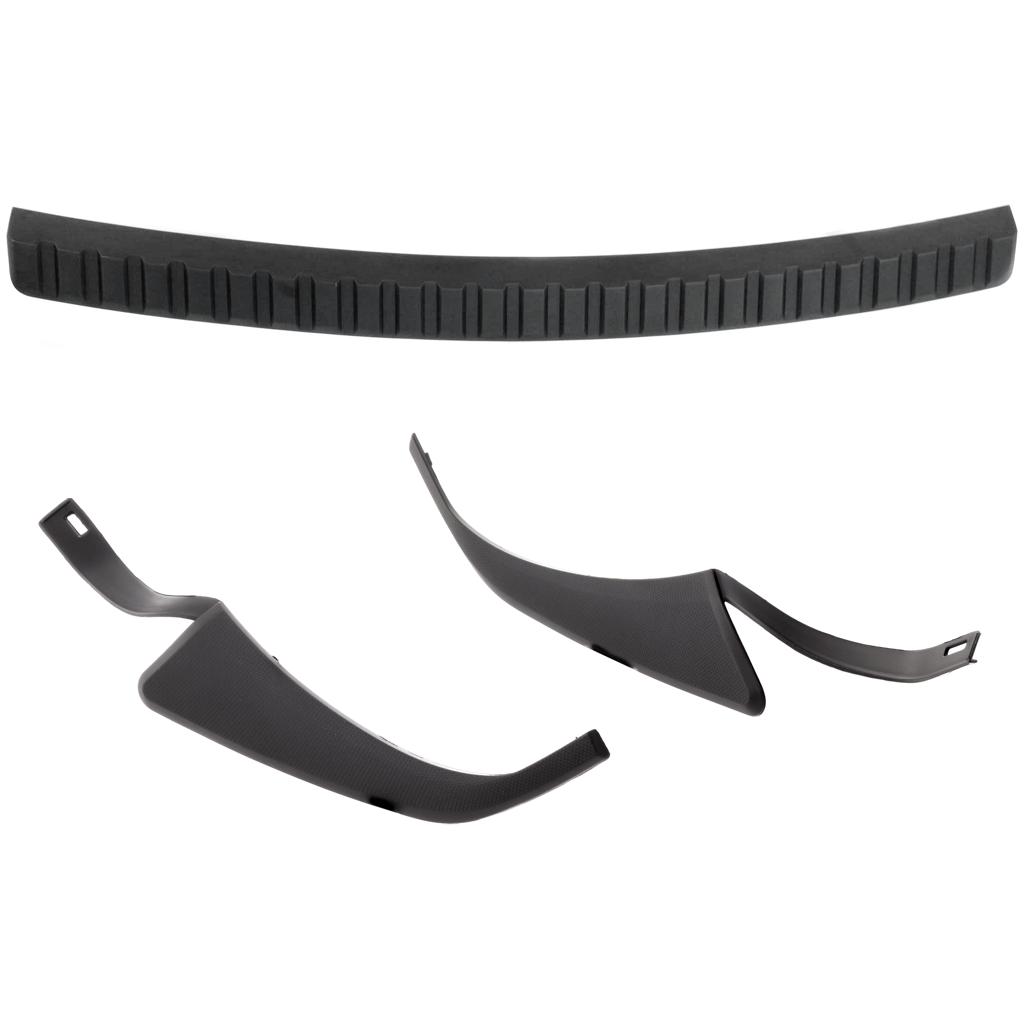 AM F SERIES SUPER DUTY 11-16 FRONT BUMPER MOLDING RH AND LH Black w Molding Clip Set of 3 SKU SET REPF011201 Partslink FO1019100 FO1046104 FO1047104 OEM BC3Z17C829BA BC3Z17K832CA BC3Z