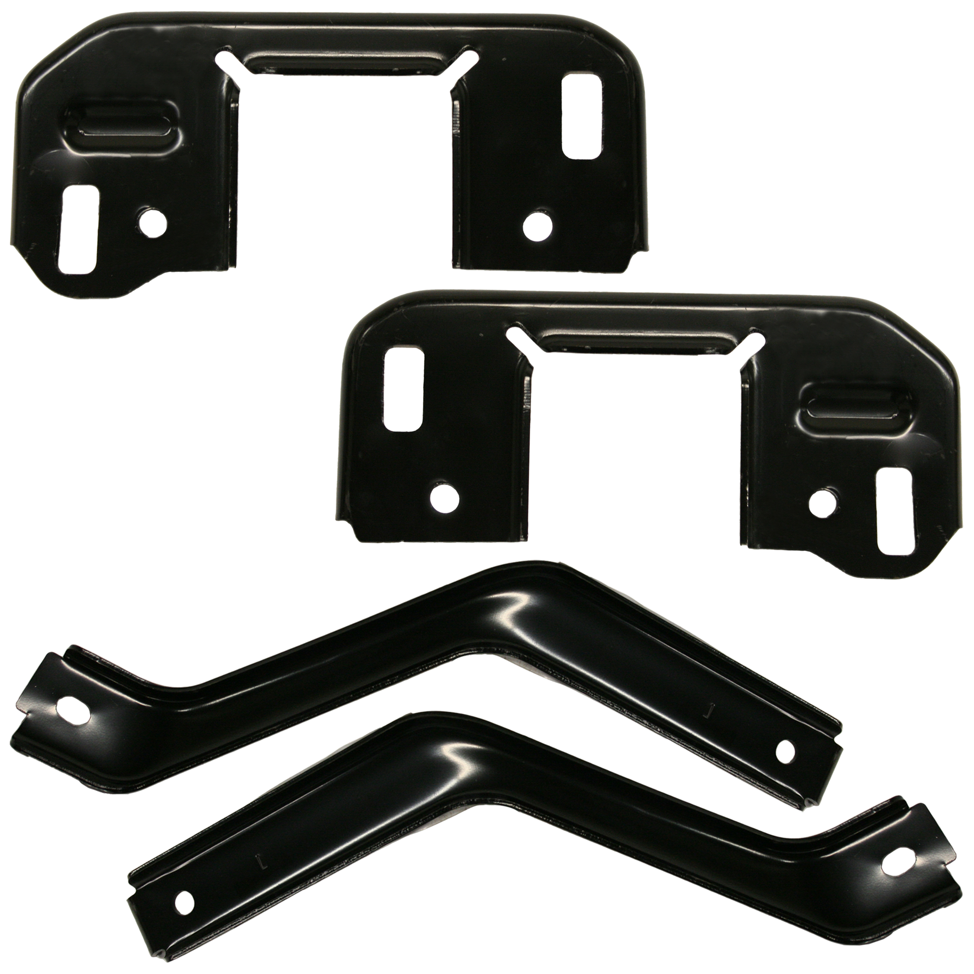 AM F 150-10-14 FRONT BUMPER BRACKET RH AND LH Set of 4 SKU SET REPF013101-4 Partslink FO1066177 FO1066179 FO1067177 FO1067179 OEM 9L3Z17754B 9L3Z17755B 9L3Z5D05