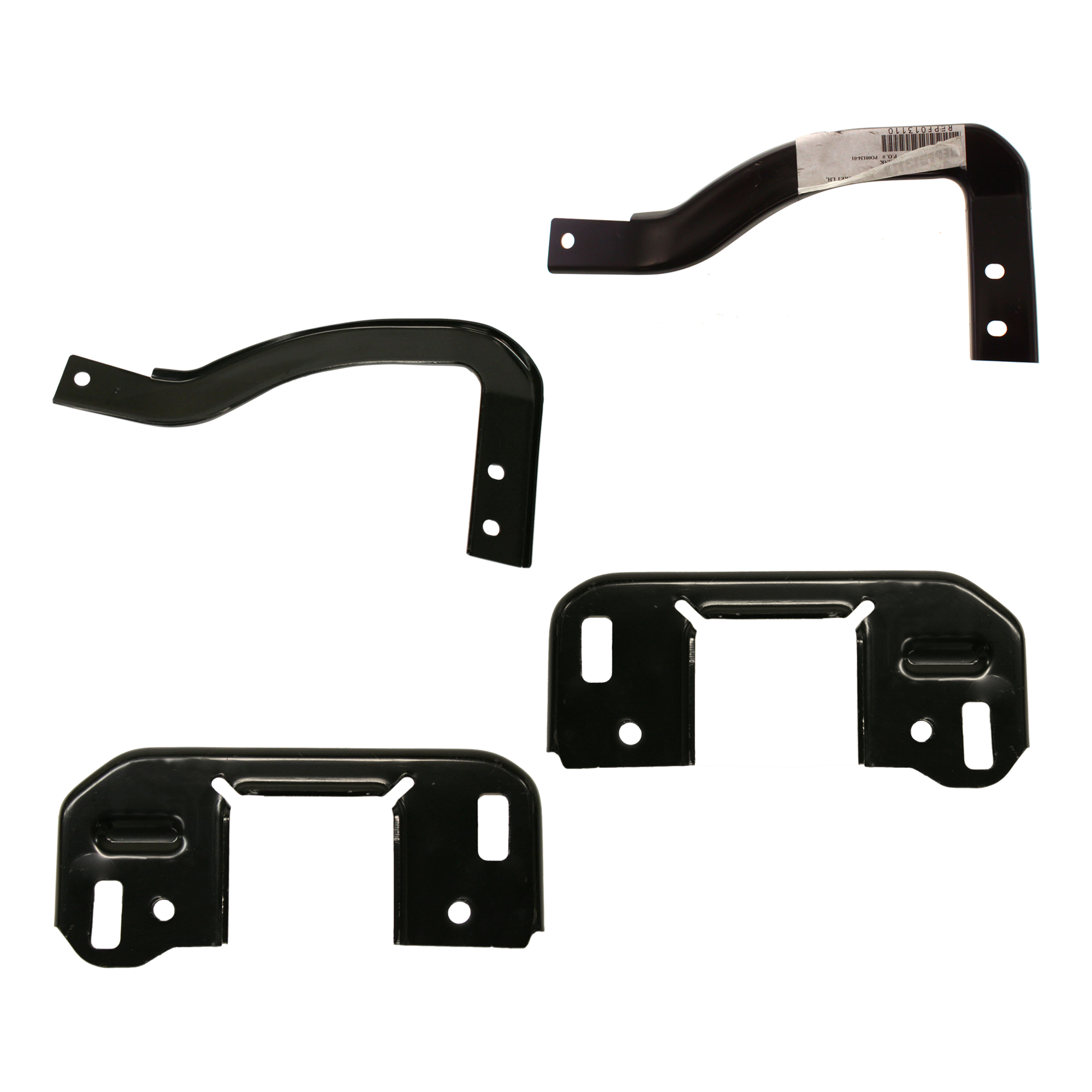 AM F 150-10-14 FRONT BUMPER BRACKET RH AND LH Set of 4 SKU SET REPF013101 F Partslink FO1066177 FO1066178 FO1067177 FO1067178 OEM 9L3Z17754A 9L3Z17755A 9L3Z5D05