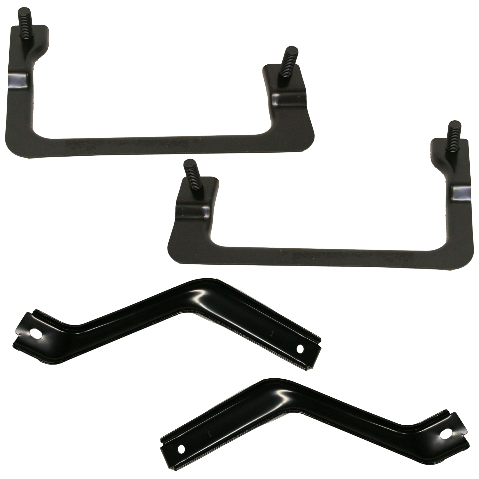 AM F 150-09-14 FRONT BUMPER BRACKET RH AND LH Set of 4 Mounting Steel SKU SET REPF013107-4 Partslink FO1066179 FO1066181 FO1067179 FO1067181 OEM 9L3Z17754B 9L3Z17755B 9L3Z17C8