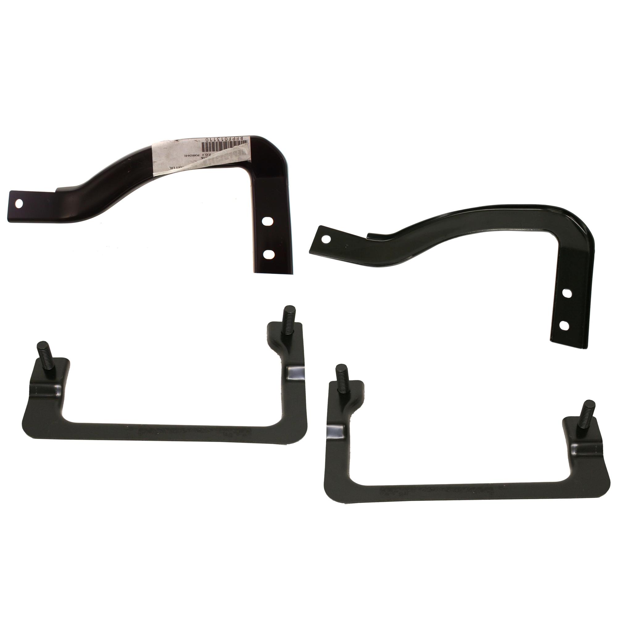 AM F 150-09-14 FRONT BUMPER BRACKET RH AND LH Set of 4 Mounting Steel SKU SET REPF013108-4 Partslink FO1066178 FO1066181 FO1067178 FO1067181 OEM 9L3Z17754A 9L3Z17755A 9L3Z17C8