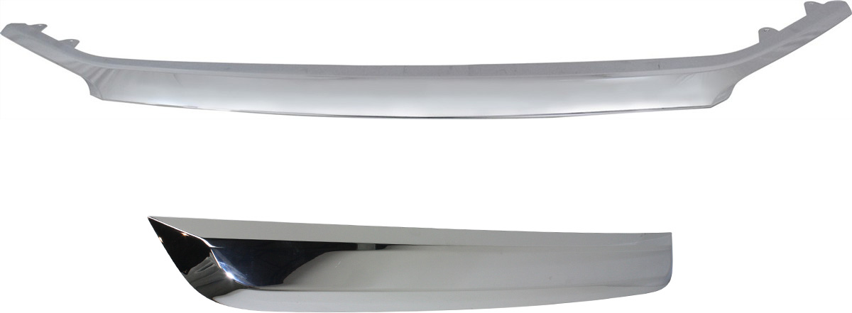 AM FUSION 10-12 GRILLE MOLDING Set of 2 Upper and Lower Bar Chrome SKU SET REPF070901-2 Partslink FO1216104 FO1217103 OEM AE5Z8200B AE5Z8200C