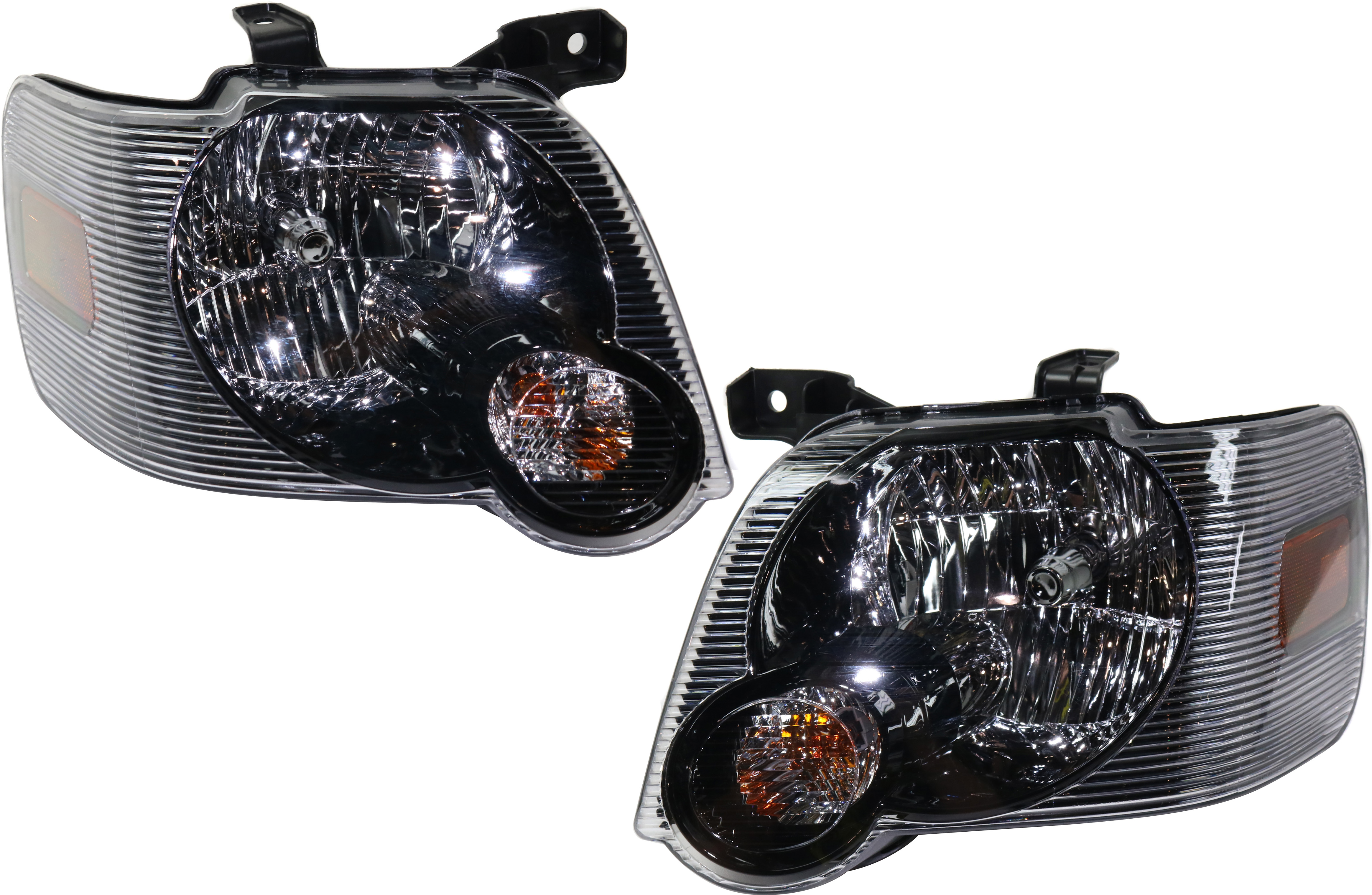 AM EXPLORER 07-10 HEAD LAMP RH AND LH Assembly Halogen Smoke Lens SKU SET REPF100101 Partslink FO2502230 FO2503230 OEM 8L2Z13008B 8L2Z13008A