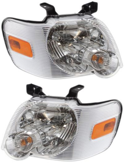 AM EXPLORER 06-10 EXPLORER SPORT TRAC 07-10 HEAD LAMP RH AND LH Assembly Halogen CAPA SKU SET REPF100103Q Partslink FO2502220C FO2503220C OEM 6L2Z13008BA 6L2Z13008AA