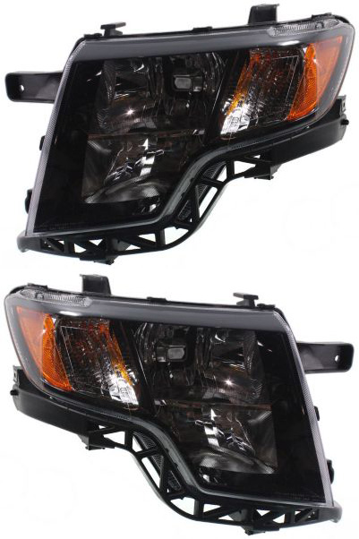 AM EDGE 09-10 HEAD LAMP RH AND LH Assembly Halogen Sport Utility SKU SET REPF100107 Partslink FO2503271 FO2502271 OEM 9T4Z13008C 9T4Z13008D