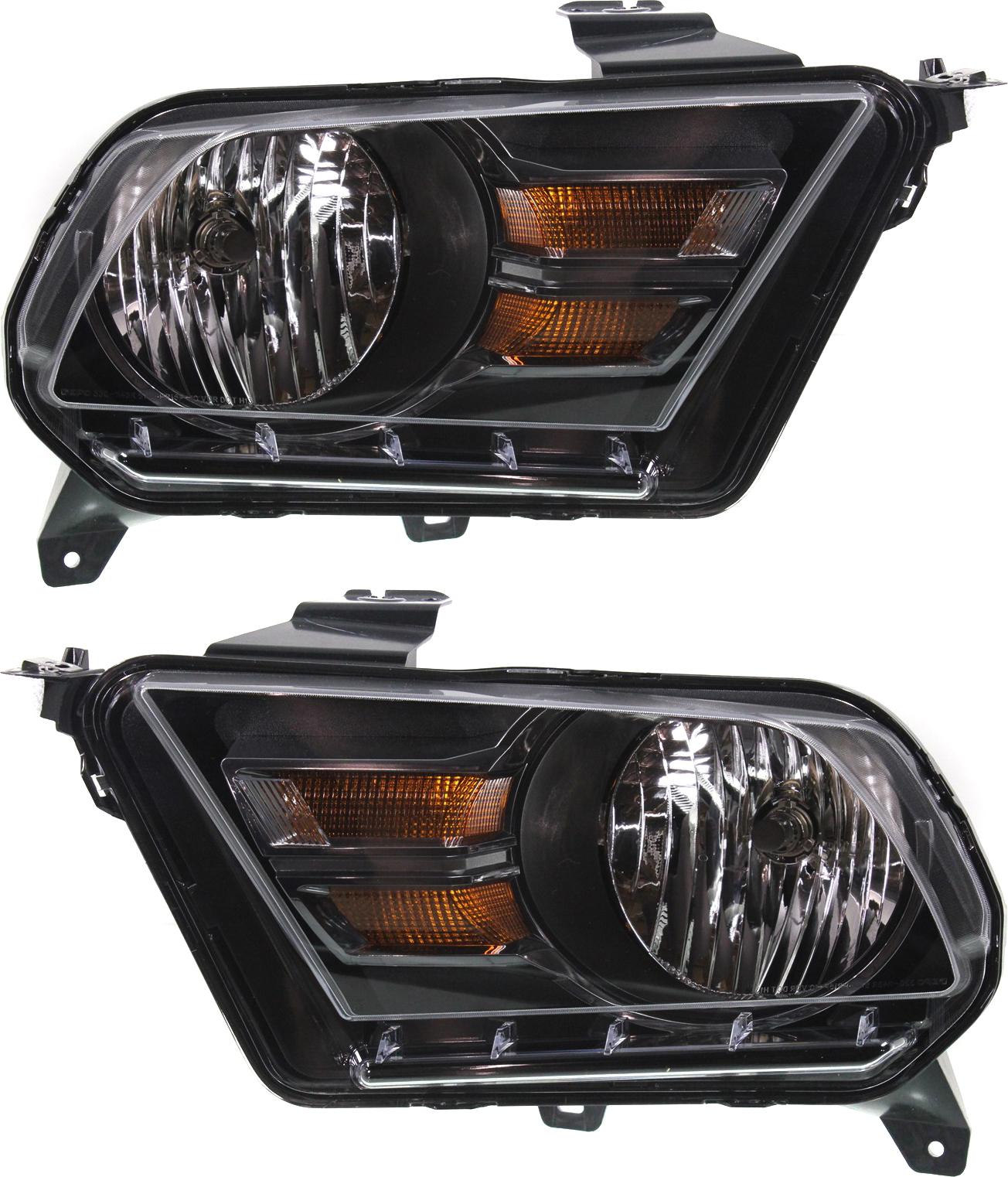 AM MUSTANG 10-14 HEAD LAMP RH AND LH Assembly Halogen GT Boss 302Model CAPA SKU SET REPF100111Q Partslink FO2502276C FO2503276C OEM AR3Z13008C AR3Z13008D