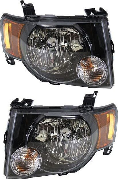 AM ESCAPE 09-12 HEAD LAMP RH AND LH Assembly Halogen Dark Interior w Sport Appearance Package From 12-2-08 XLT Model SKU SET REPF100131 Partslink FO2503278 FO2502278 OEM 9L8Z13008A 9L8Z13008B