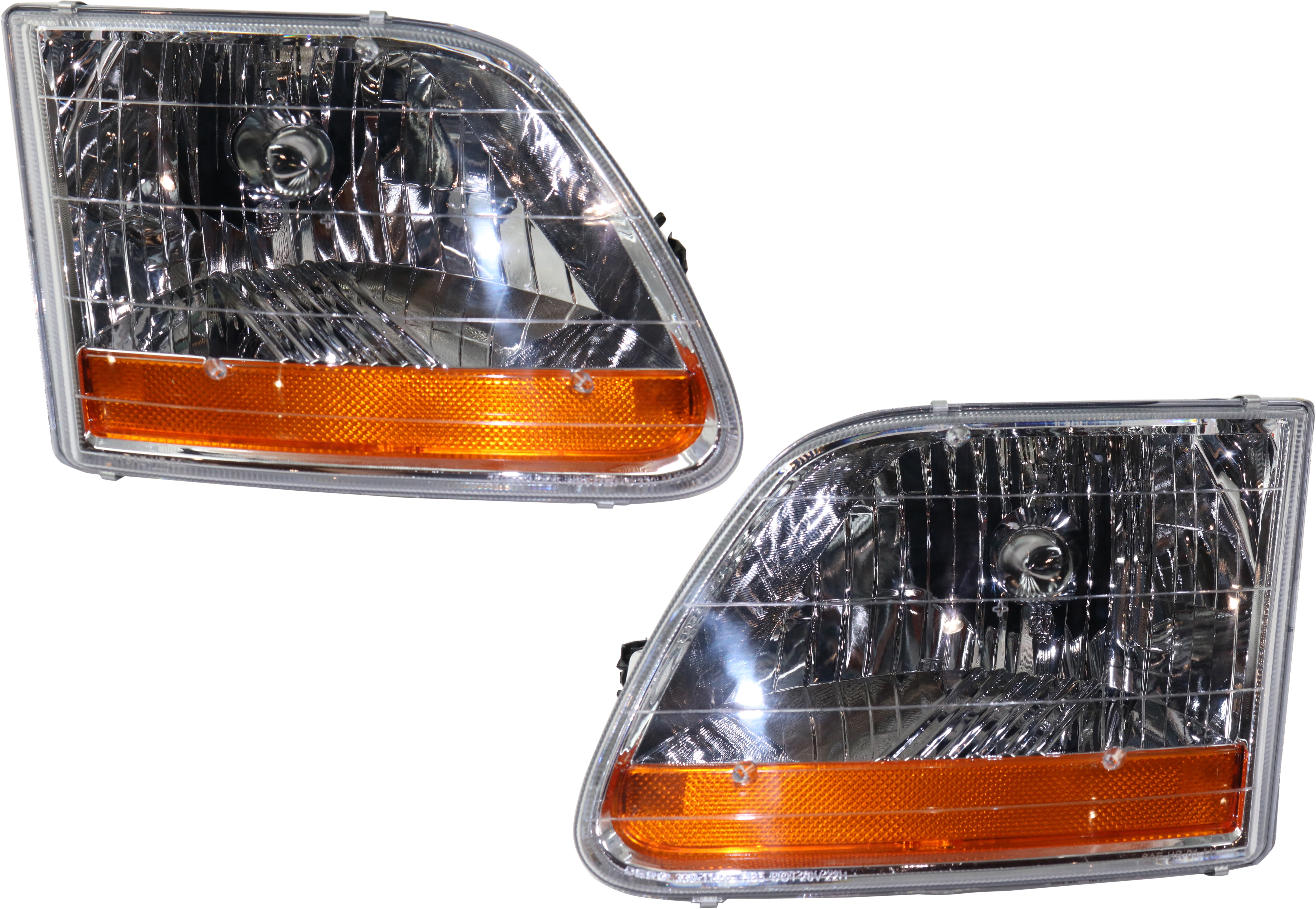AM F 150-01-03 HEAD LAMP RH AND LH Assembly Halogen Harley Davidson Edition Model CAPA SKU SET REPF100157Q Partslink FO2502267C FO2503267C OEM 3L3Z13008AB 3L3Z13008BB