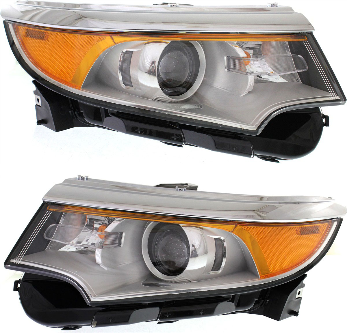 AM EDGE 11-14 HEAD LAMP RH AND LH Assembly Halogen SE SEL Limited Models SKU SET REPF100163 Partslink FO2503291 FO2502291 OEM BT4Z13008A BT4Z13008B