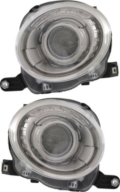 AM FIAT 500-12-19 PROJECTOR HEAD LAMP RH AND LH Assembly Halogen w o Black Trim Hatchback SKU SET REPF100185 Partslink FI2503100 FI2502100 OEM 5182428AE 5182429AE