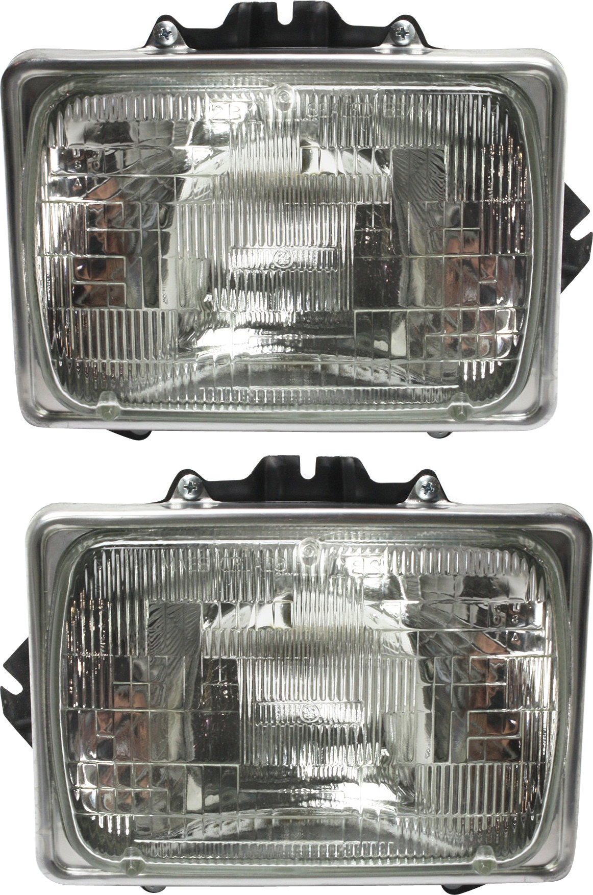 AM ECONOLINE VAN 92-02 HEAD LAMP RH AND LH Sealed Beam Type Short Bed SKU SET REPF100197 Partslink FO2500126 FO2501126 OEM F3UZ13007A 6C2Z13015A E99Z1311