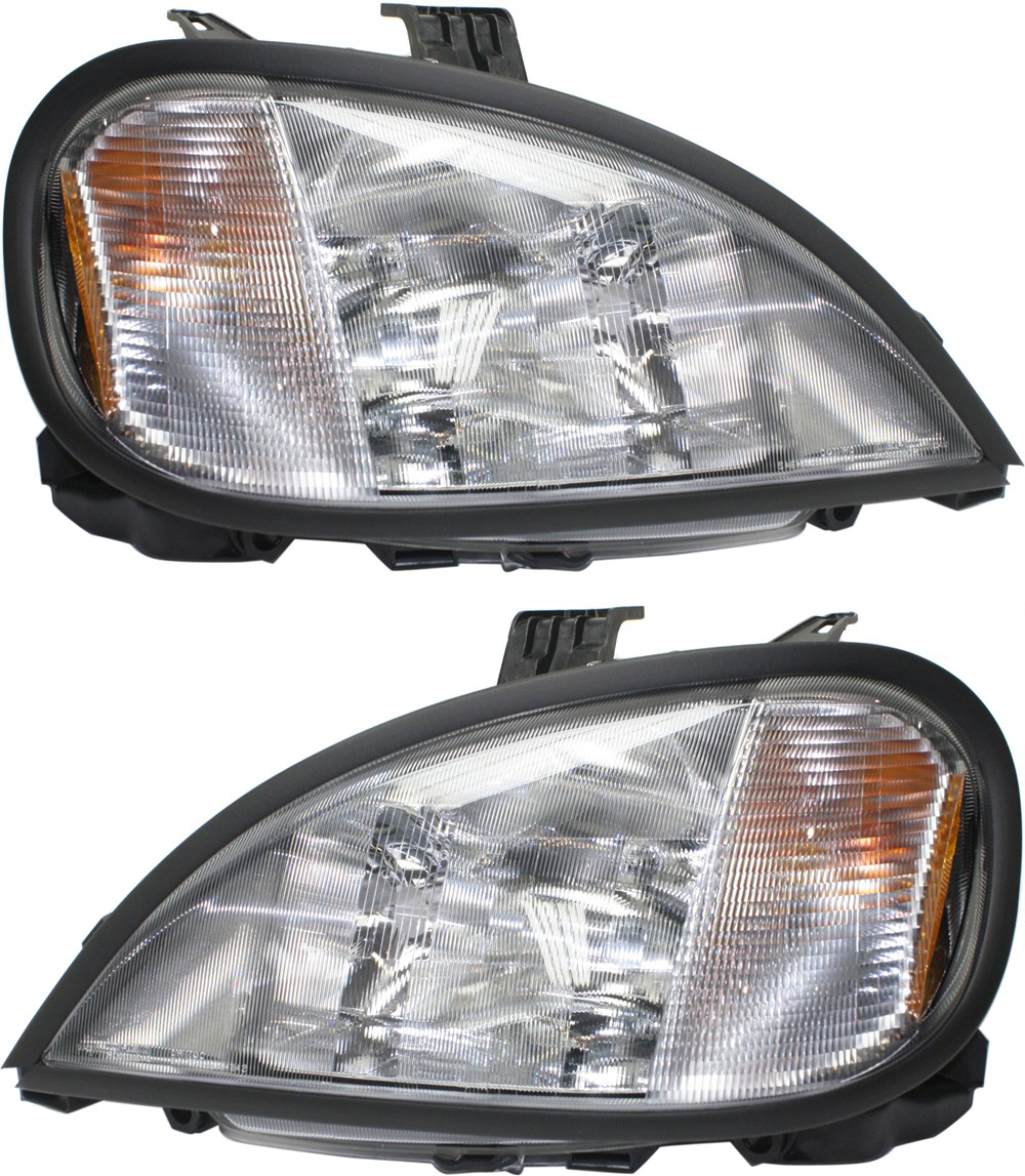 AM COLUMBIA HD TRUCK 00-04 HEAD LAMP RH AND LH Assembly Halogen To 03-04 SKU SET REPF100307HD Partslink FL2503103 FL2502103 OEM A0632496007 A0632496006