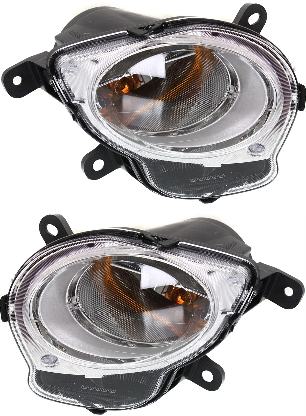 AM FIAT 500-12-19 SIGNAL LAMP RH AND LH Assembly Halogen Convertible Hatchback w Chrome Trim CAPA SKU SET REPF106907Q Partslink FI2532100C FI2533100C OEM 5182460AC 5182461AC