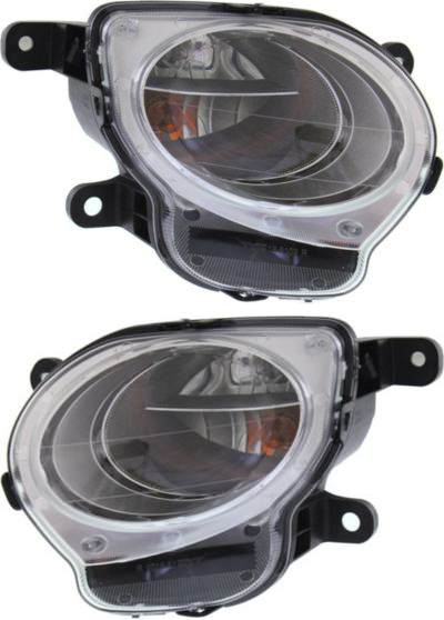 AM FIAT 500-12-19 SIGNAL LAMP RH AND LH Assembly Halogen Convertible Hatchback w Chrome Trim SKU SET REPF106907 Partslink FI2533100 FI2532100 OEM 5182460AC 5182461AC