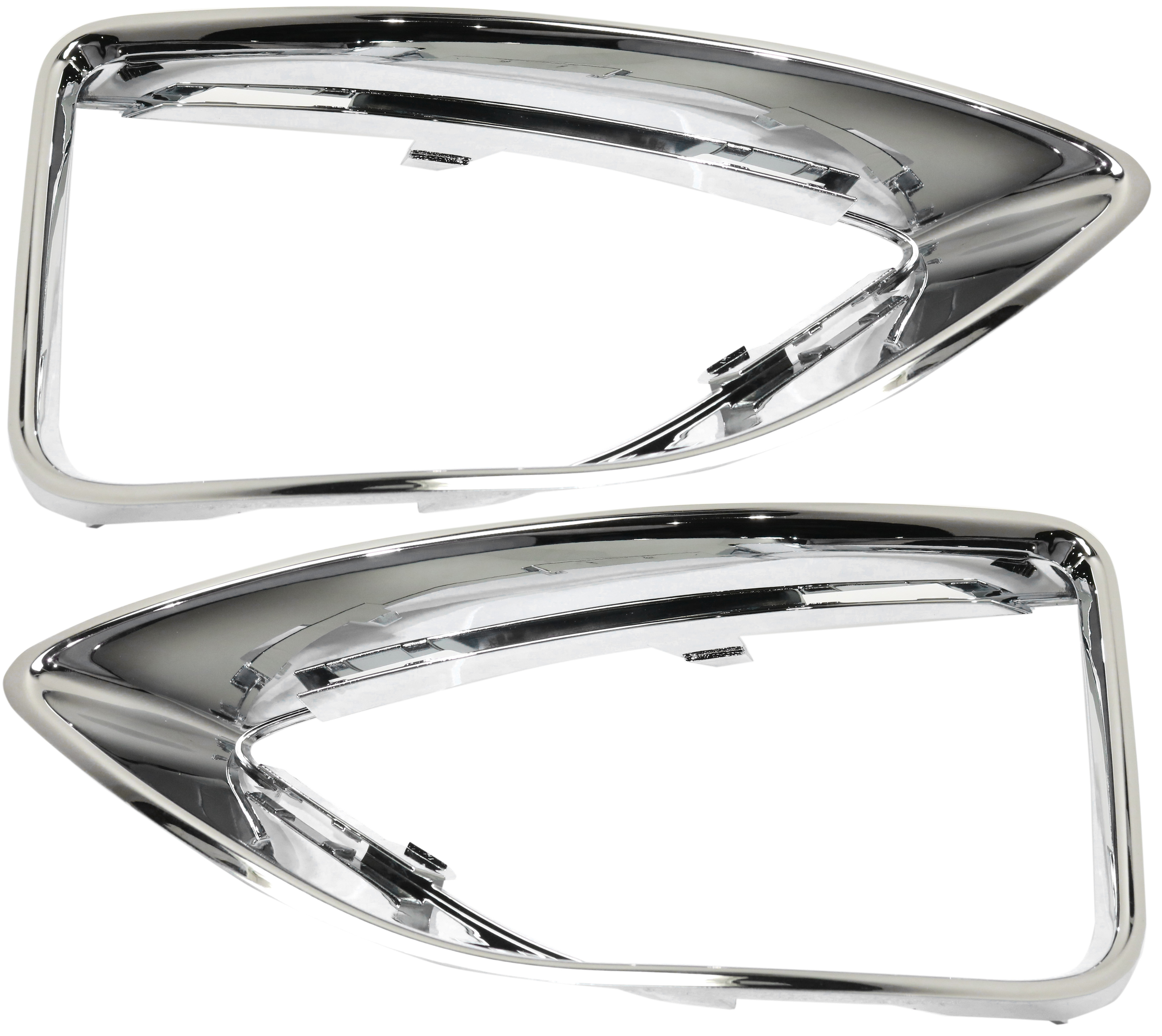 AM FUSION 10-12 FRONT FOG LAMP MOLDING RH AND LH Chrome Hybrid SEL Sport 10-10 Models SKU SET REPF108207 Partslink FO1039139 FO1038139 OEM AE5Z17E810F AE5Z17E811F