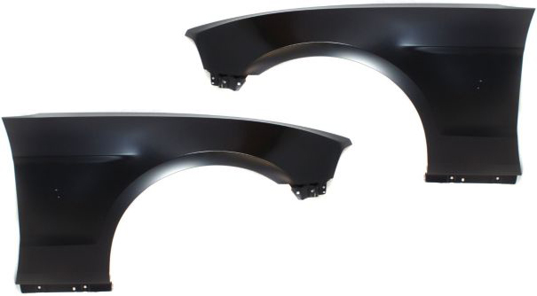AM MUSTANG 10-14 FRONT FENDER RH AND LH Primed w Wheel Opening Molding Holes CAPA SKU SET REPF220113Q Partslink FO1241282C FO1240282C OEM AR3Z16005B AR3Z16006B