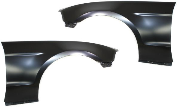AM MUSTANG 10-14 FRONT FENDER RH AND LH Primed w o Wheel Opening Molding Holes SKU SET REPF220116 Partslink FO1240281 FO1241281 OEM AR3Z16005A AR3Z16006A