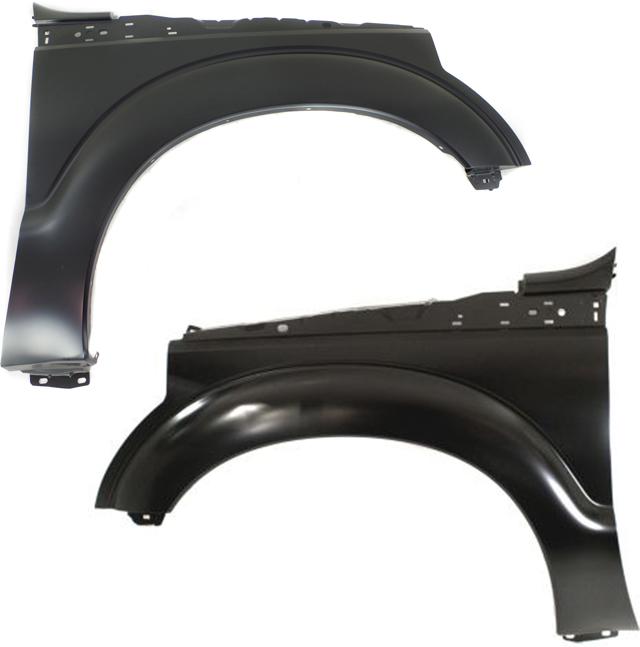 AM F 250 F 350 SUPER DUTY 11-16 FRONT FENDER RH AND LH Primed w o Wheel Opening Molding Holes SKU SET REPF220141 Partslink FO1241284 FO1240284 OEM BC3Z16005A BC3Z16006A