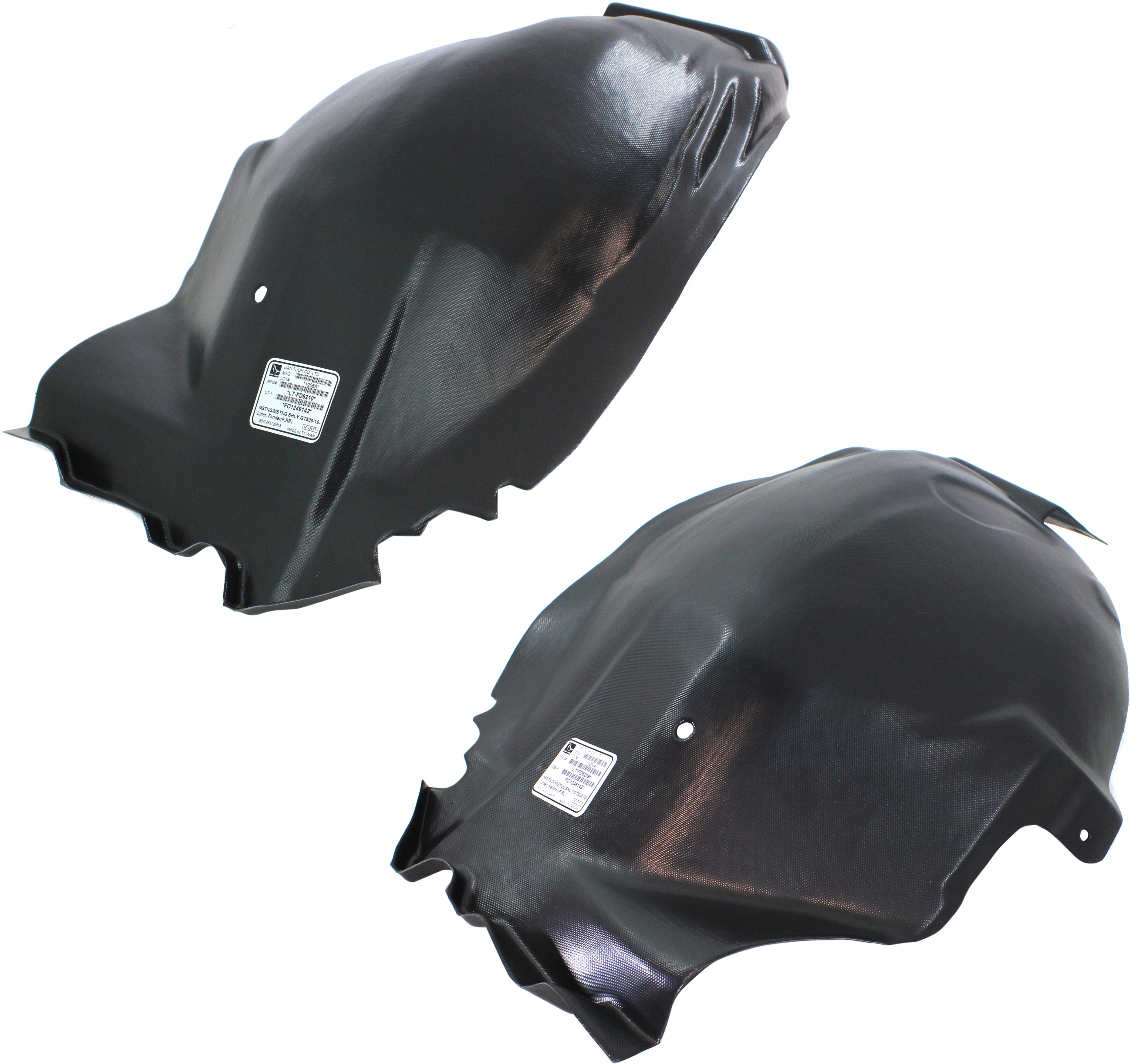 AM MUSTANG 10-14 FRONT FENDER LINER RH AND LH Rear Section SKU SET REPF222119 Partslink FO1249142 FO1248142 OEM AR3Z16102B AR3Z16103B